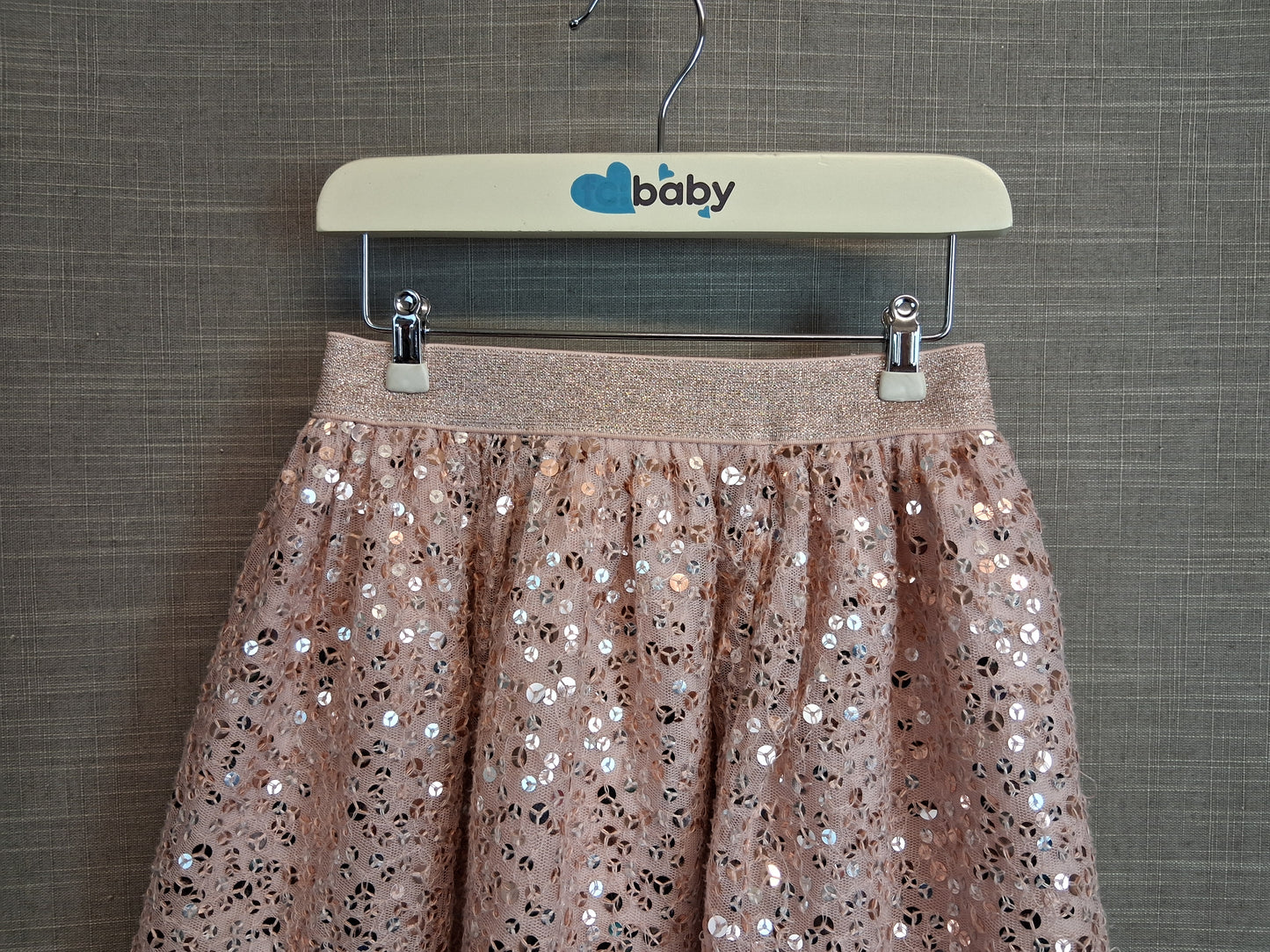 George Girls Sequin Skirt Rose Gold Age 3-4 Years
