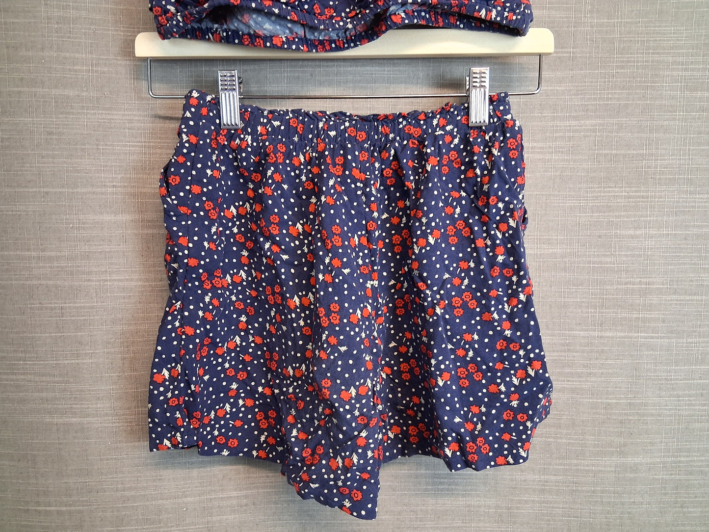 Next Blue Red Floral 2 Piece Outfit Top and Shorts Age 11 Years