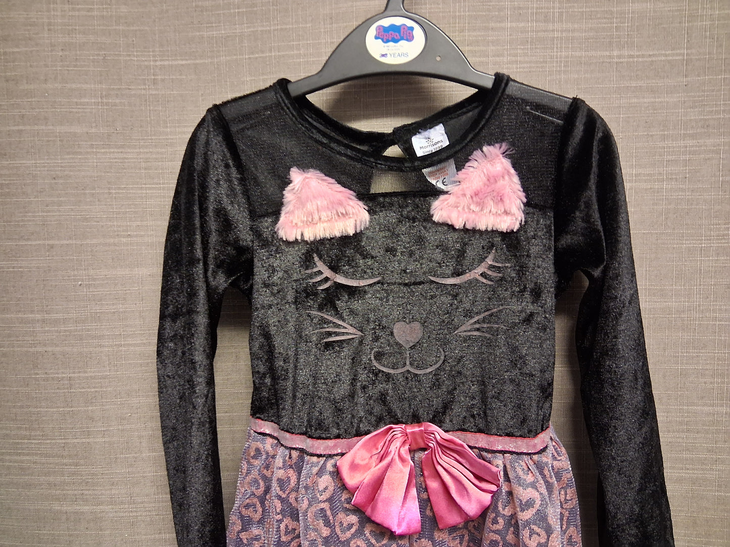 Morrisons Girls Halloween Cat Theme Dress Age 3-4 Years
