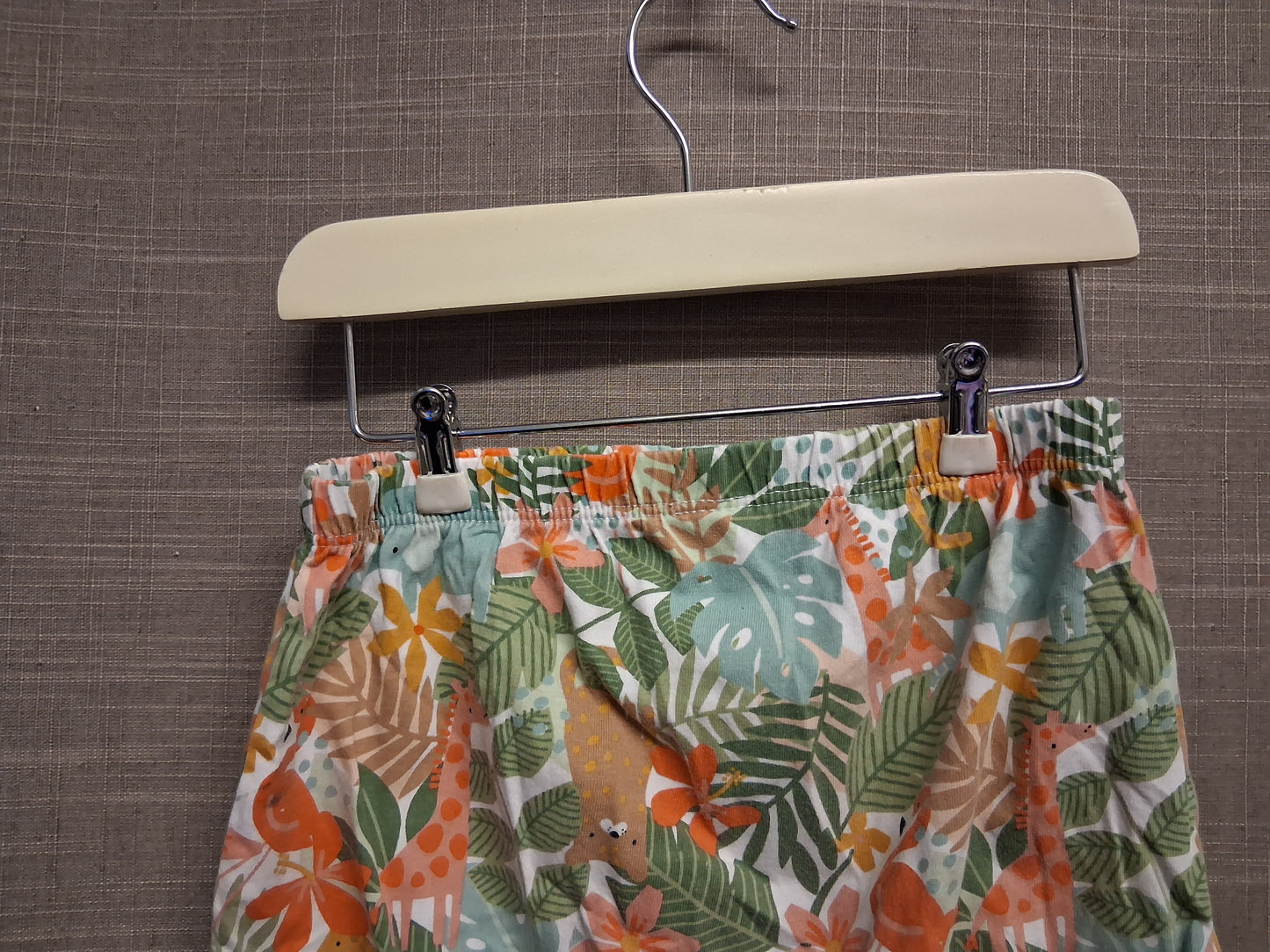 TU Girls Jersey Tropical Jungle Theme Shorts Age 18-24 Months
