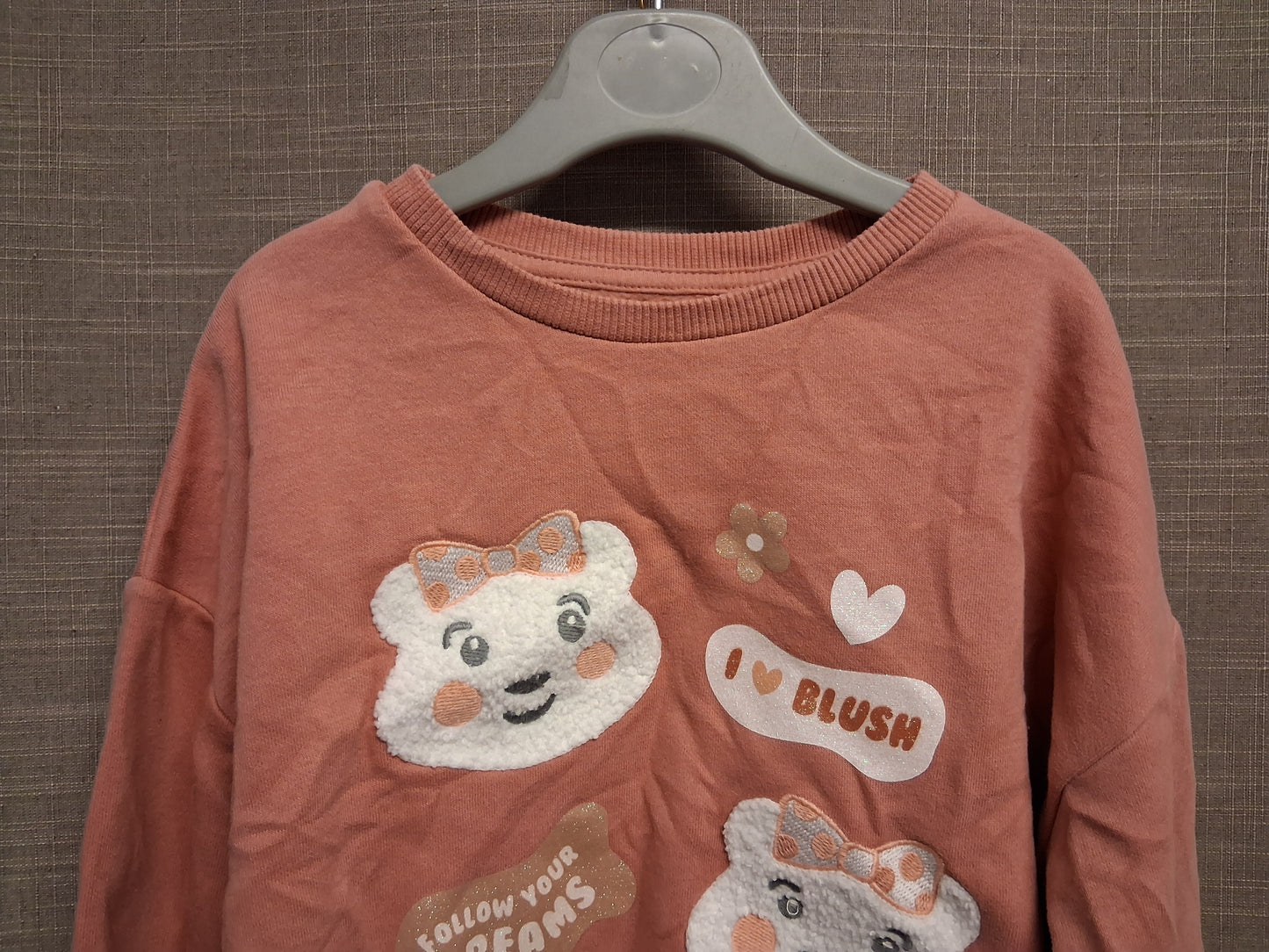 George Girls "Pudsey" Children in Need Pink Sweater Pullover Age 3-4 Years