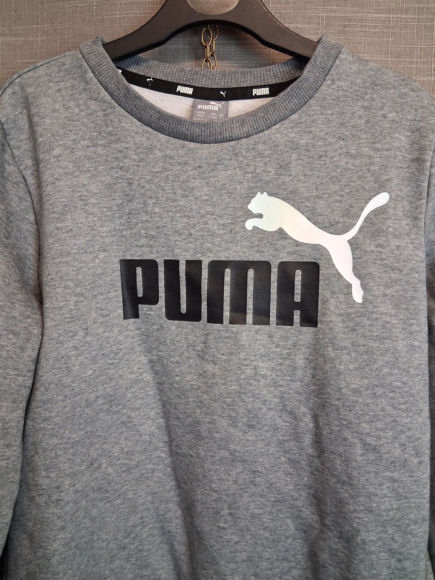 Puma Boys Grey Sweater Long Sleeve Jersey Age 11-12 Years