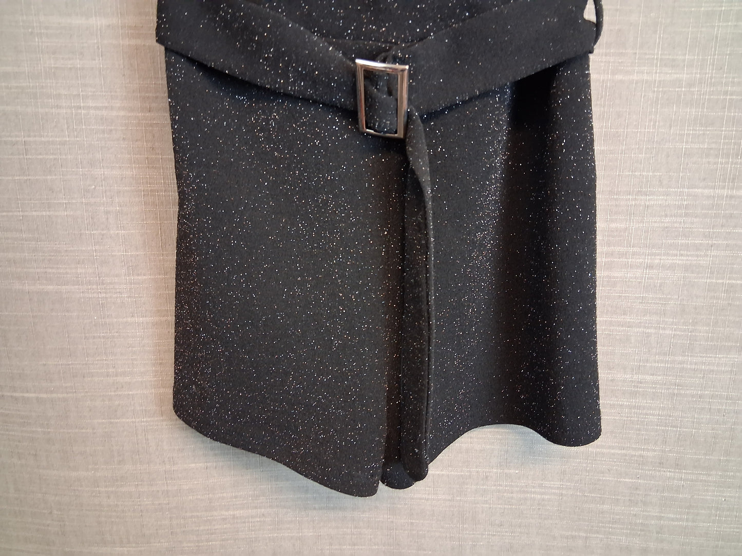 River Island Girls Playsuit Black Sparkly With Belt Age 9-10 Years