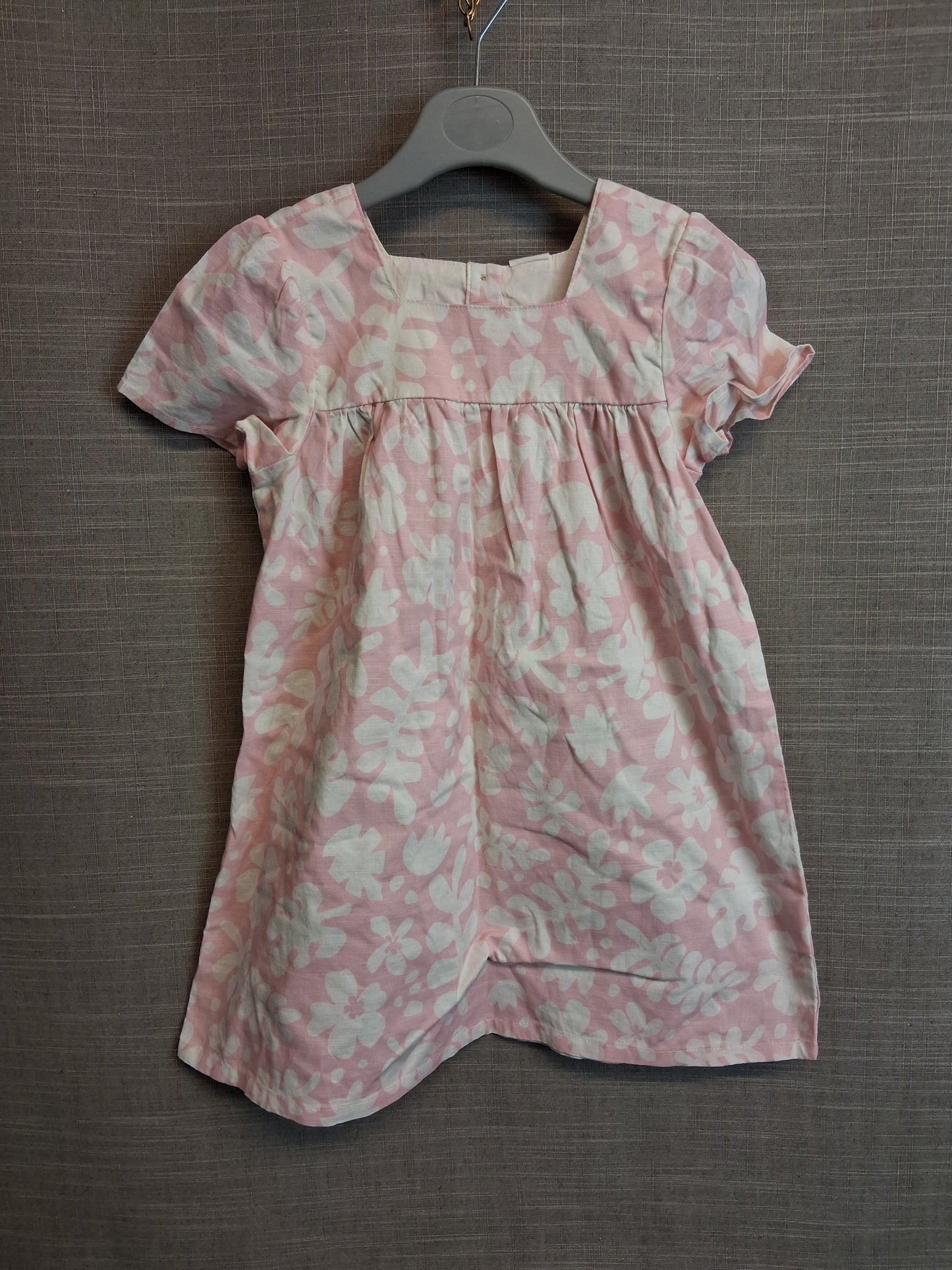 H&M Girls Pink Floral Dress Age 2-3 Years 100% Cotton New
