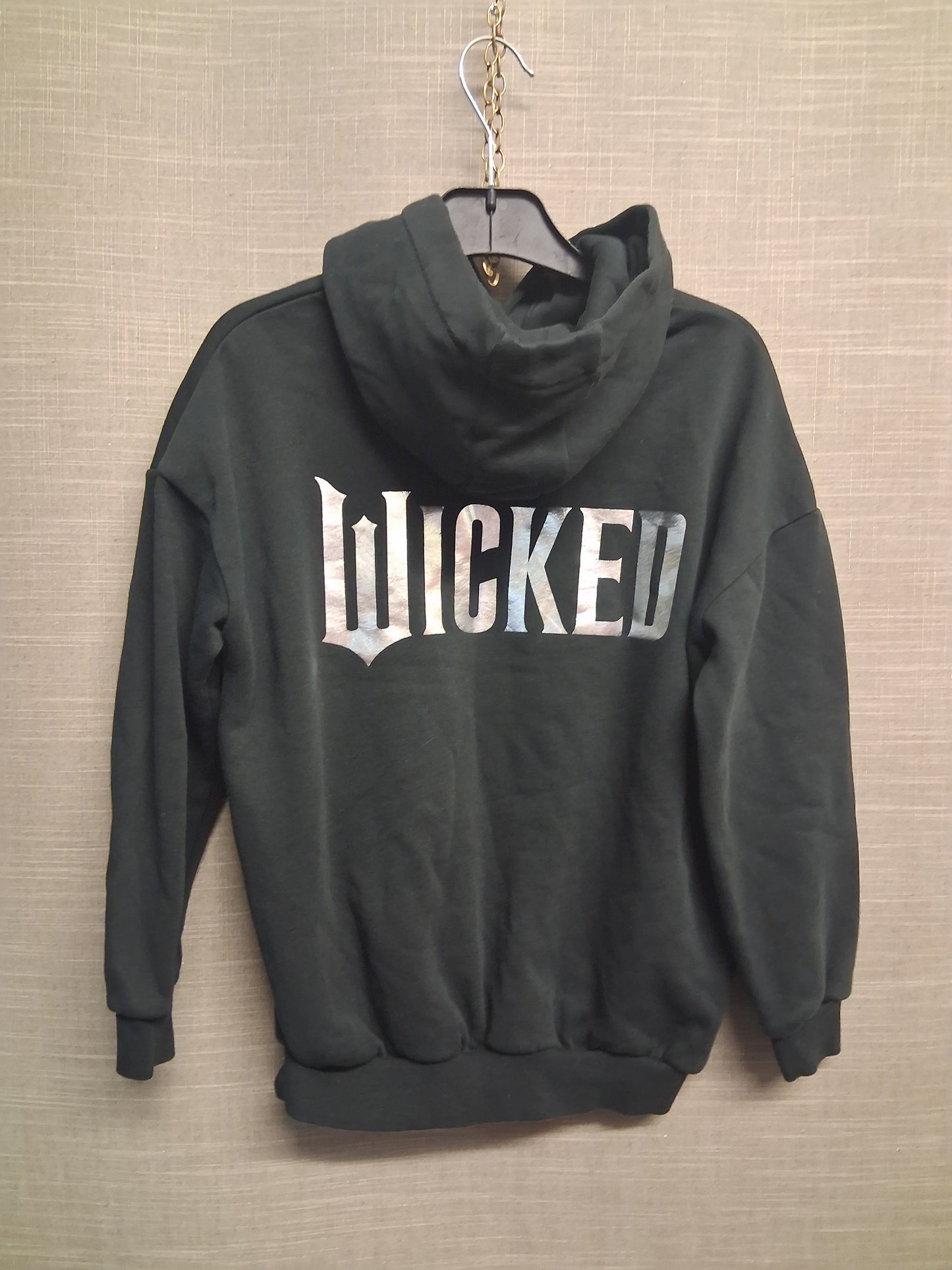 George Wicked Hoodie Elphaba Graphic Black Spellout on Back Age 7-8 Years