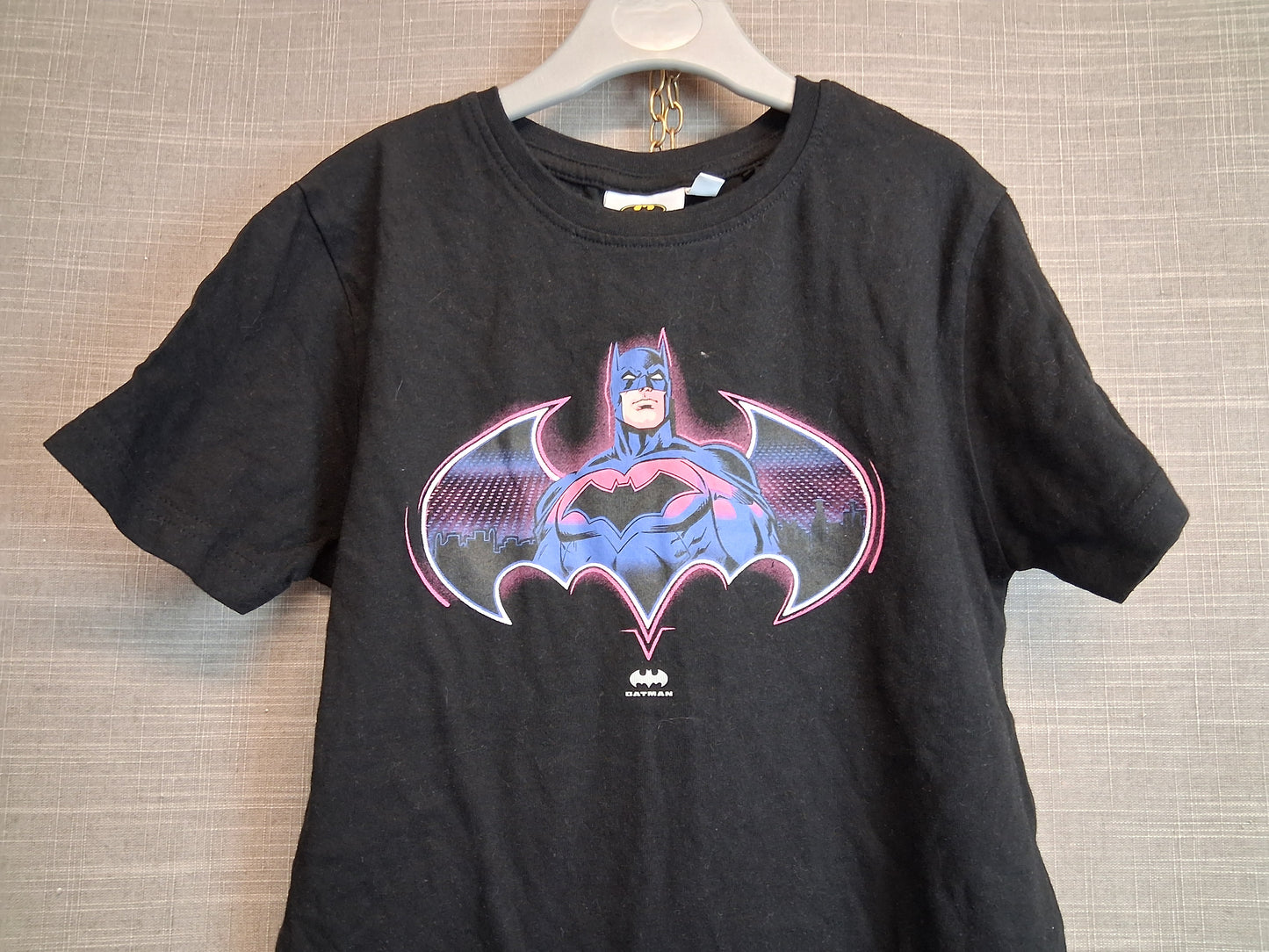 Primark Batman Black T-Shirt Short Sleeve Age 7-8 Years