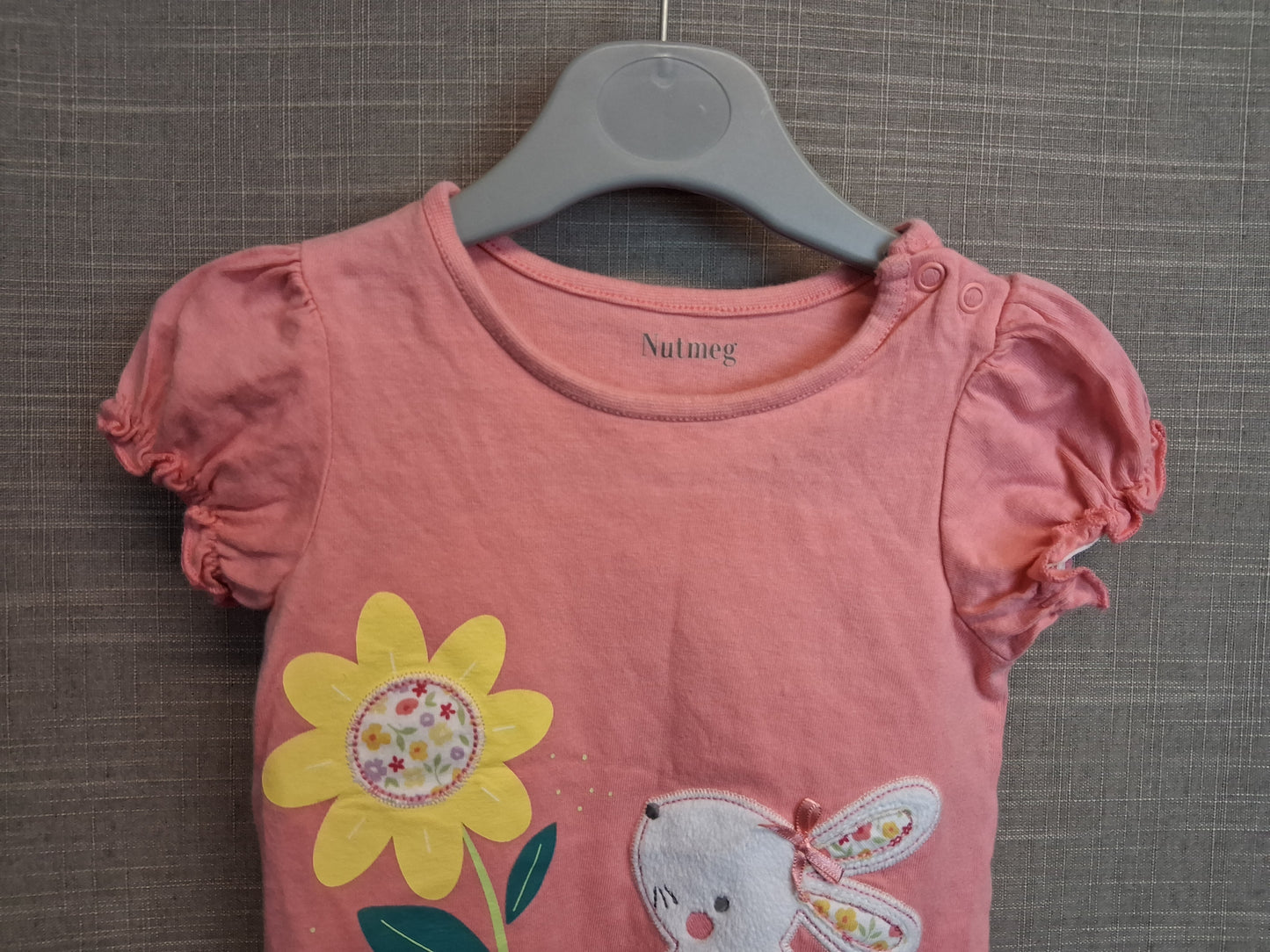 Nutmeg Pink Bunny T-Shirt Age 6-9 Months