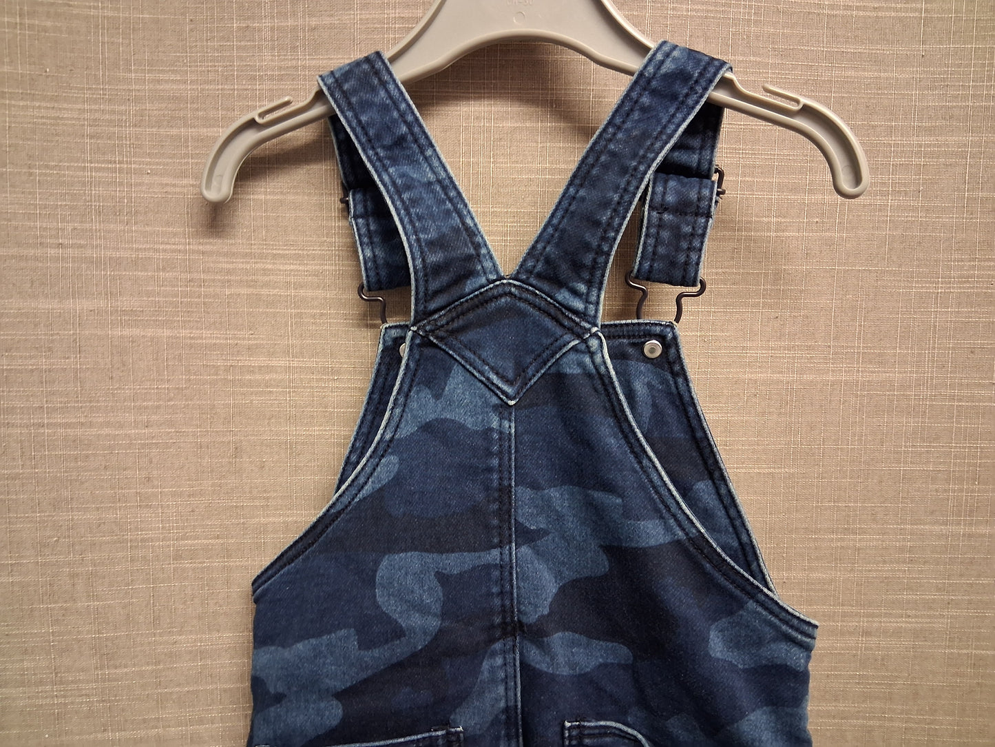 Next Boys Short Dungarees Blue Camouflage Age 2-3 Years