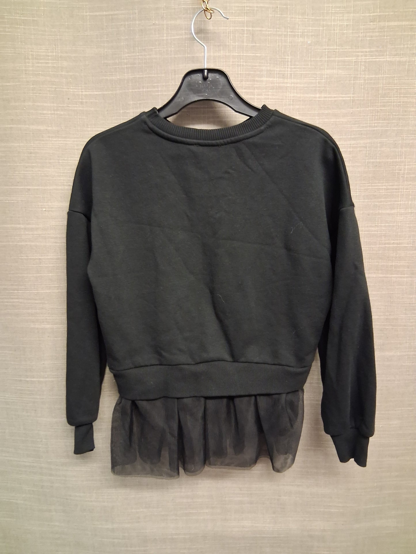 George Wednesday Girls Sweater Jumper Black Mesh Trim Hem Age 7-8 Years
