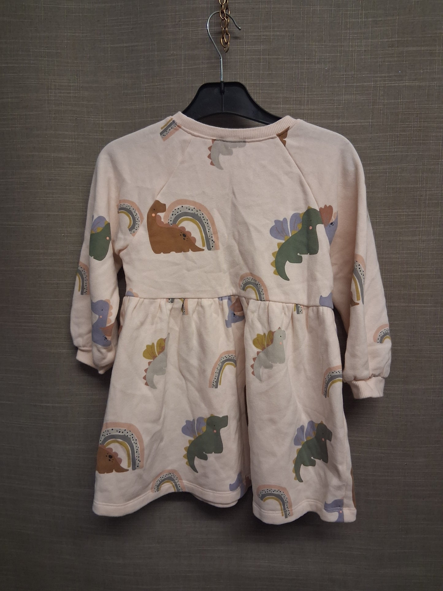 Next Girls Dragon Jumper Sweater Dress Cream Age 4-5 Years
