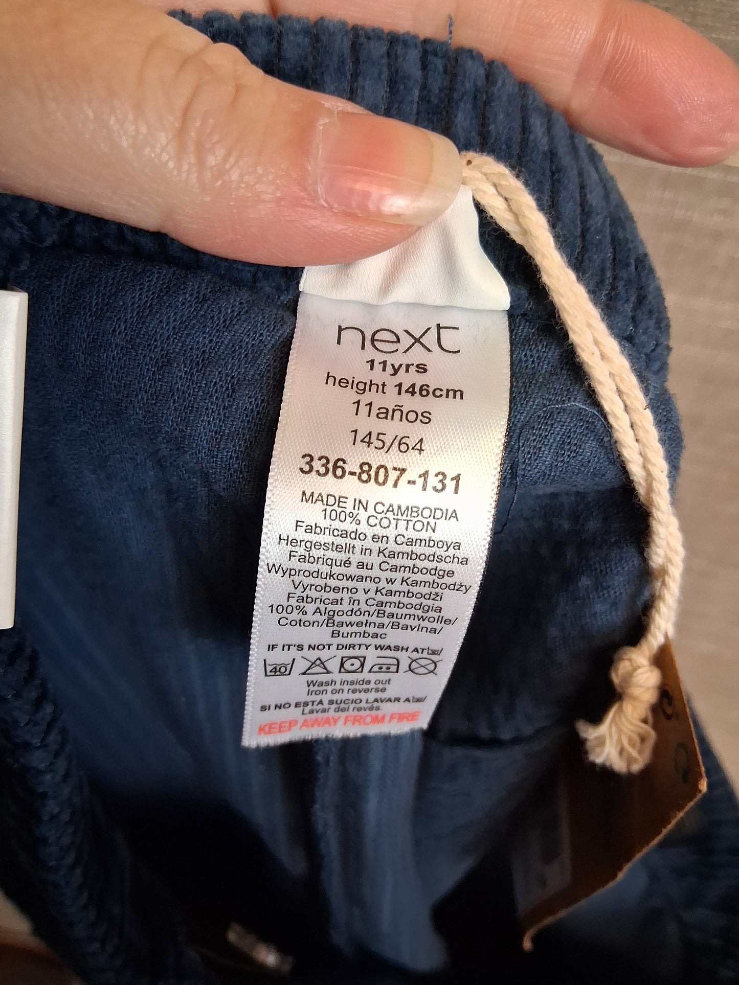 Next Girls Blue Corduroy Skirt Age 11-12 Years Button Front New