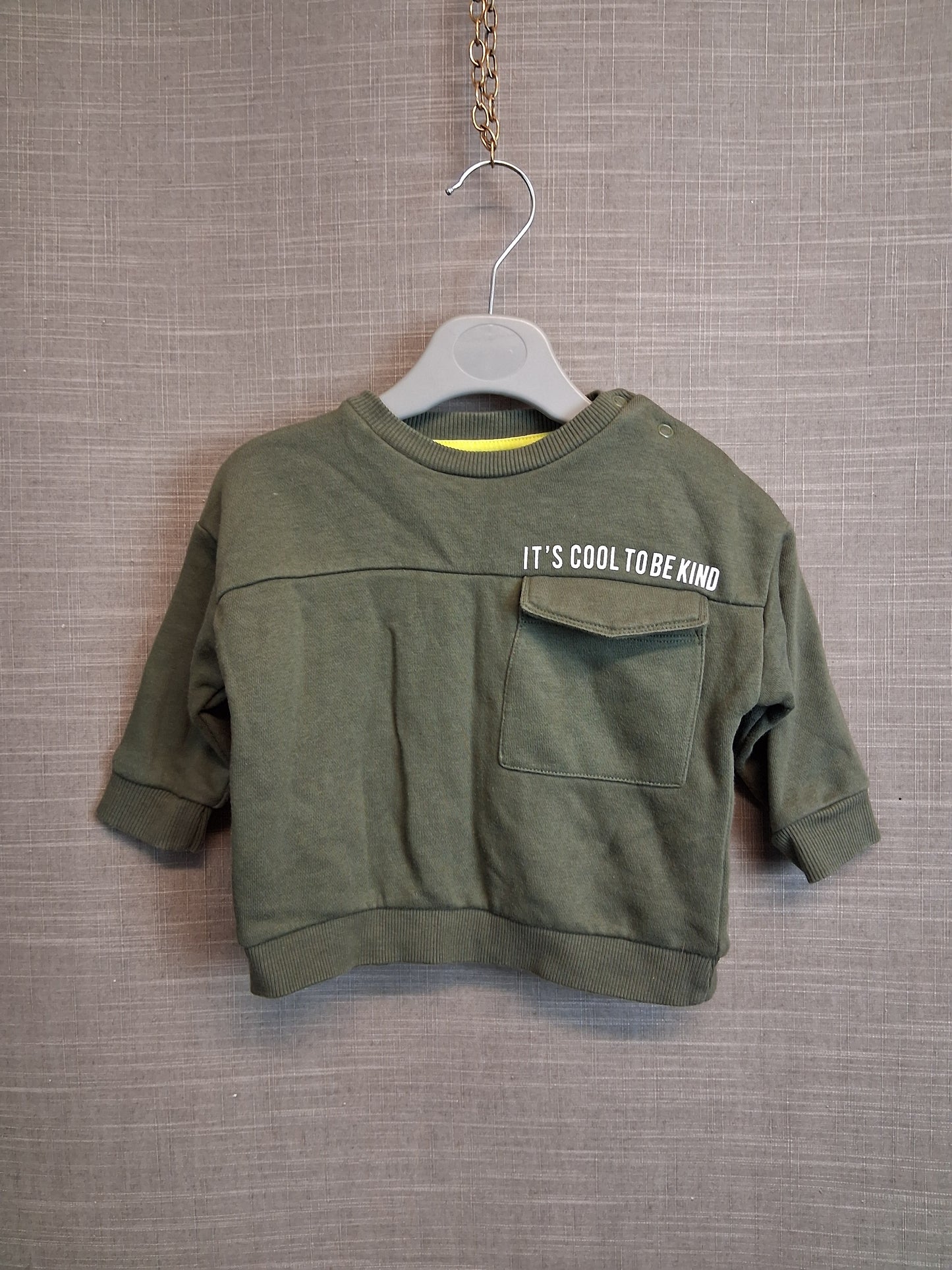 F&F Boys Khaki Green Sweater Age 3-6 Months