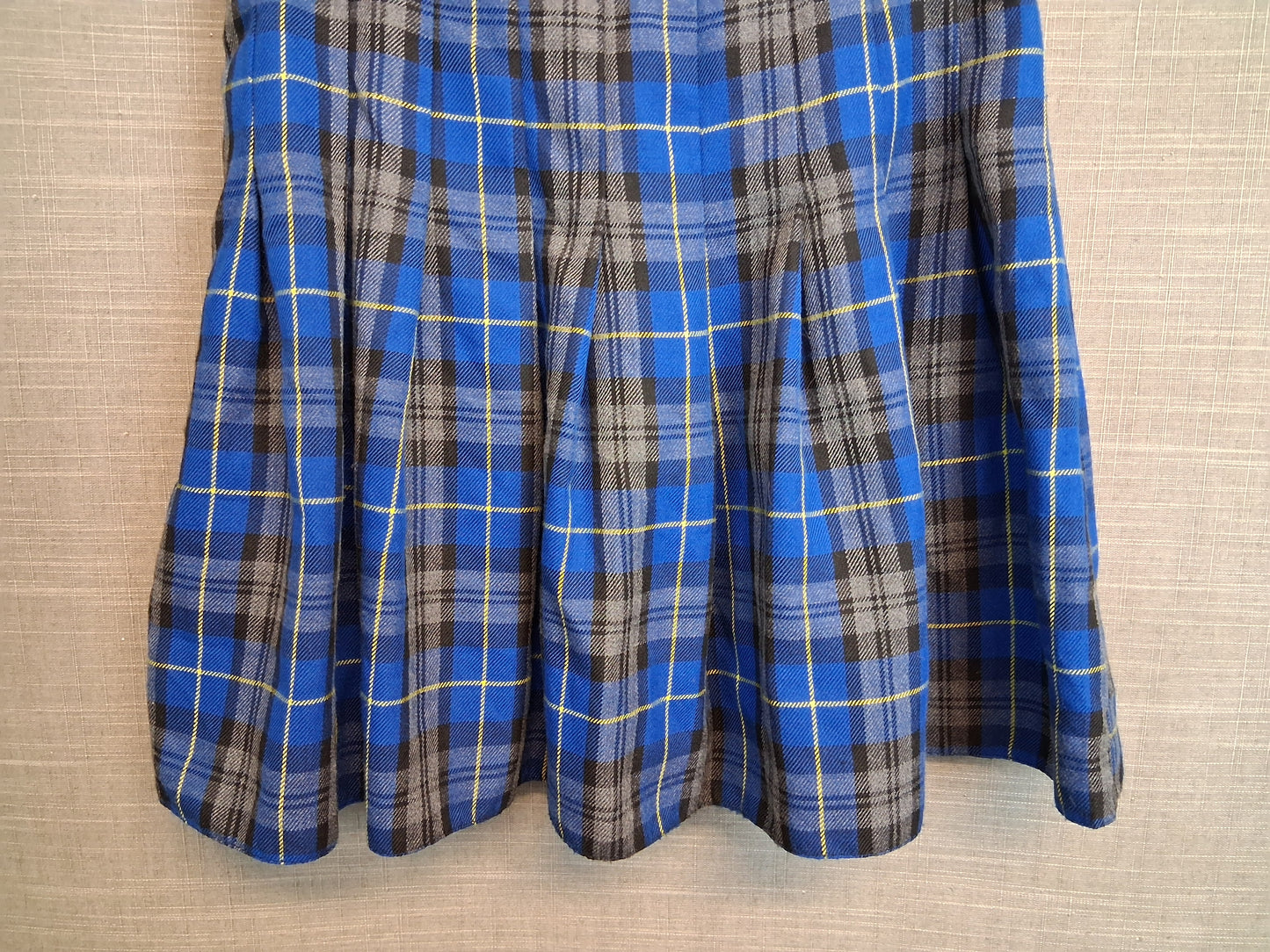 New Look Girls Pleated Check Blue Grey Short Skirt Age 13-14 Years
