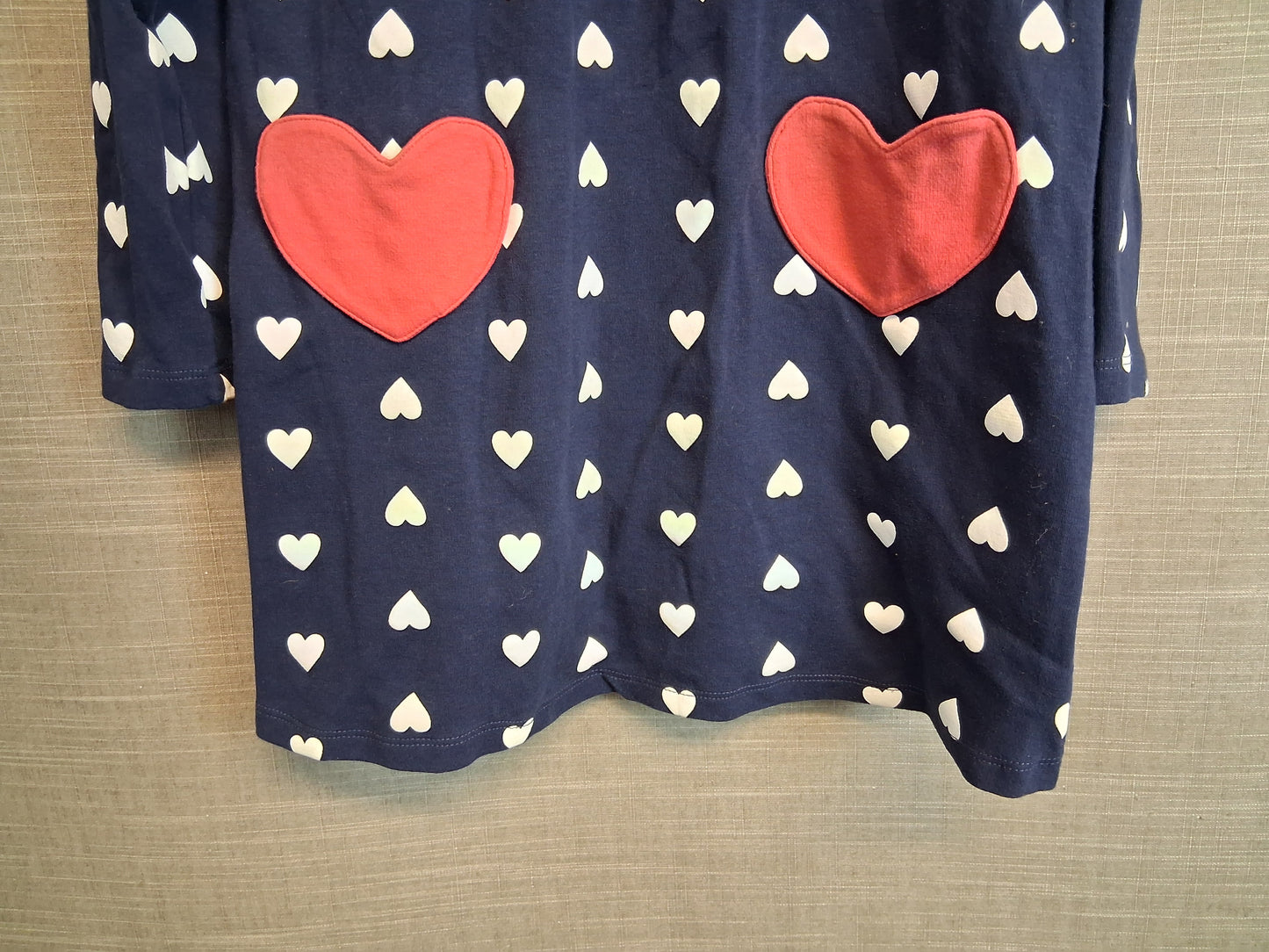 Nula Bug Girls Long Sleeve Love Heart Dress Age 6-7 Years Navy