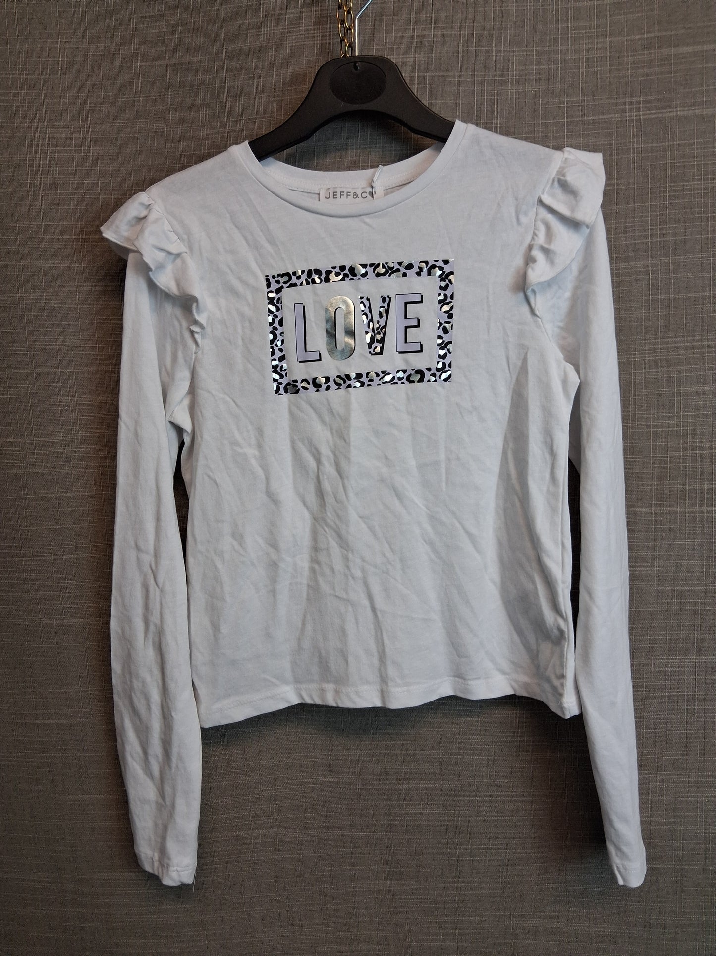 Jeff&Co Girls Long Sleeve Jersey T-Shirt "Love" Age 11-12 Years New