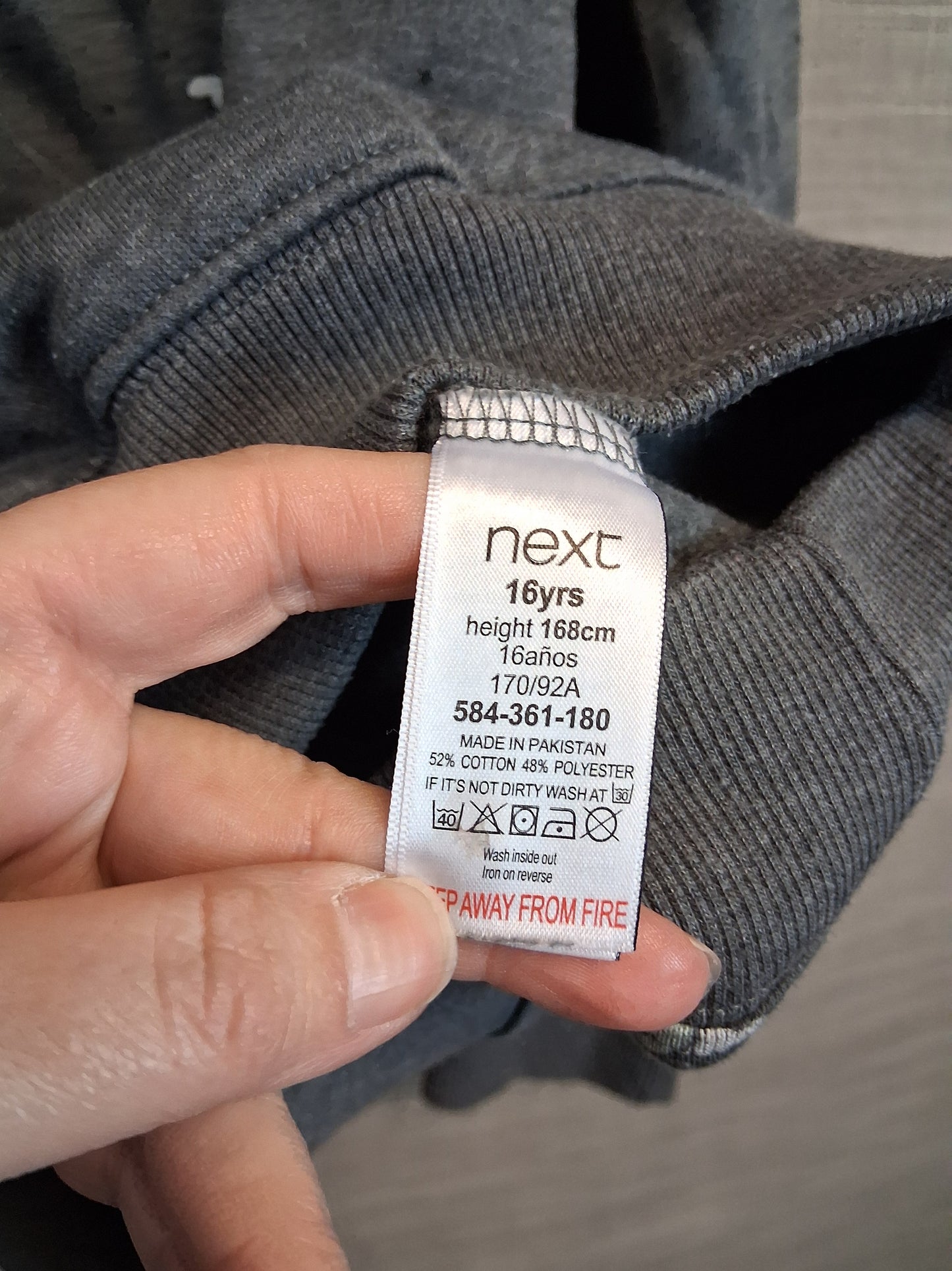 Next Girls Grey Unicorn Hoodie Pullover Jumper Age 16 Years
