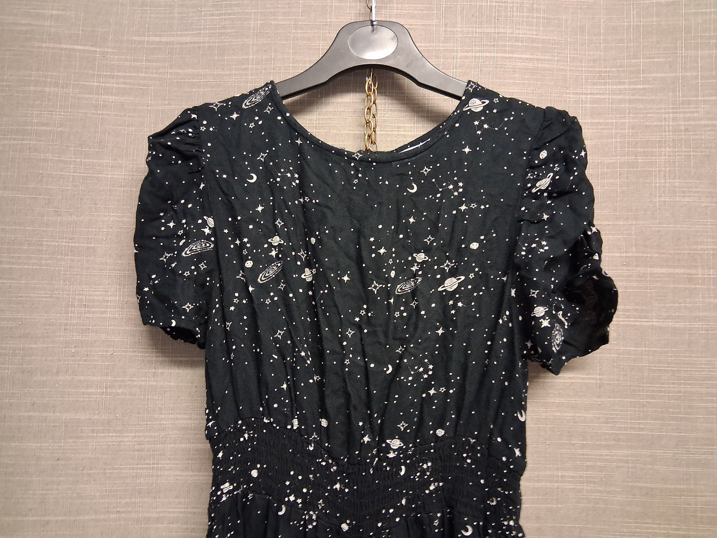 Marks & Spencer Girls Black Space Theme Short Sleeve Jumpsuit Age 10-11 Years