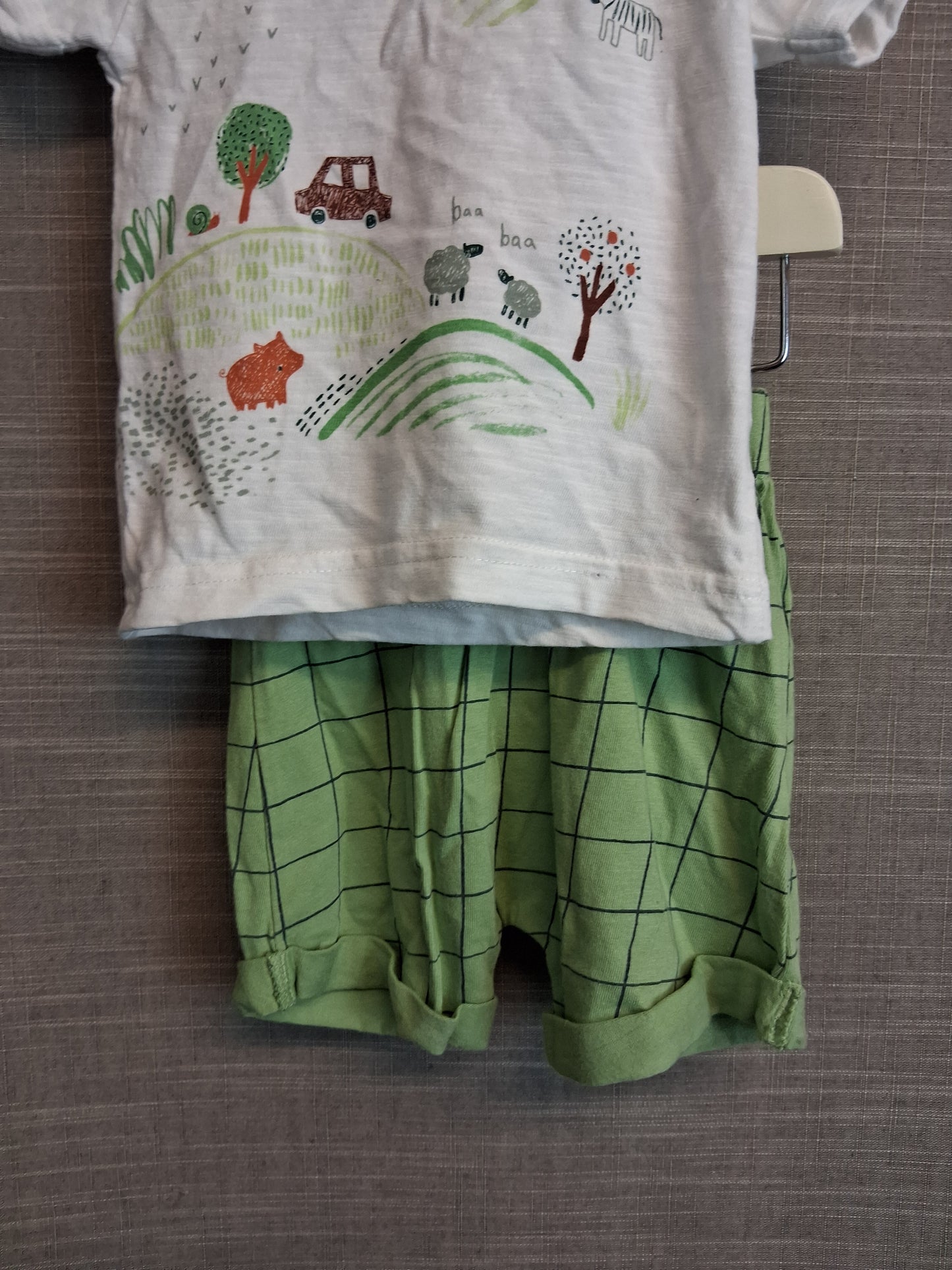 Nutmeg Boys 2 Piece Outfit Shorts And T-Shirt Age 6-9 Months