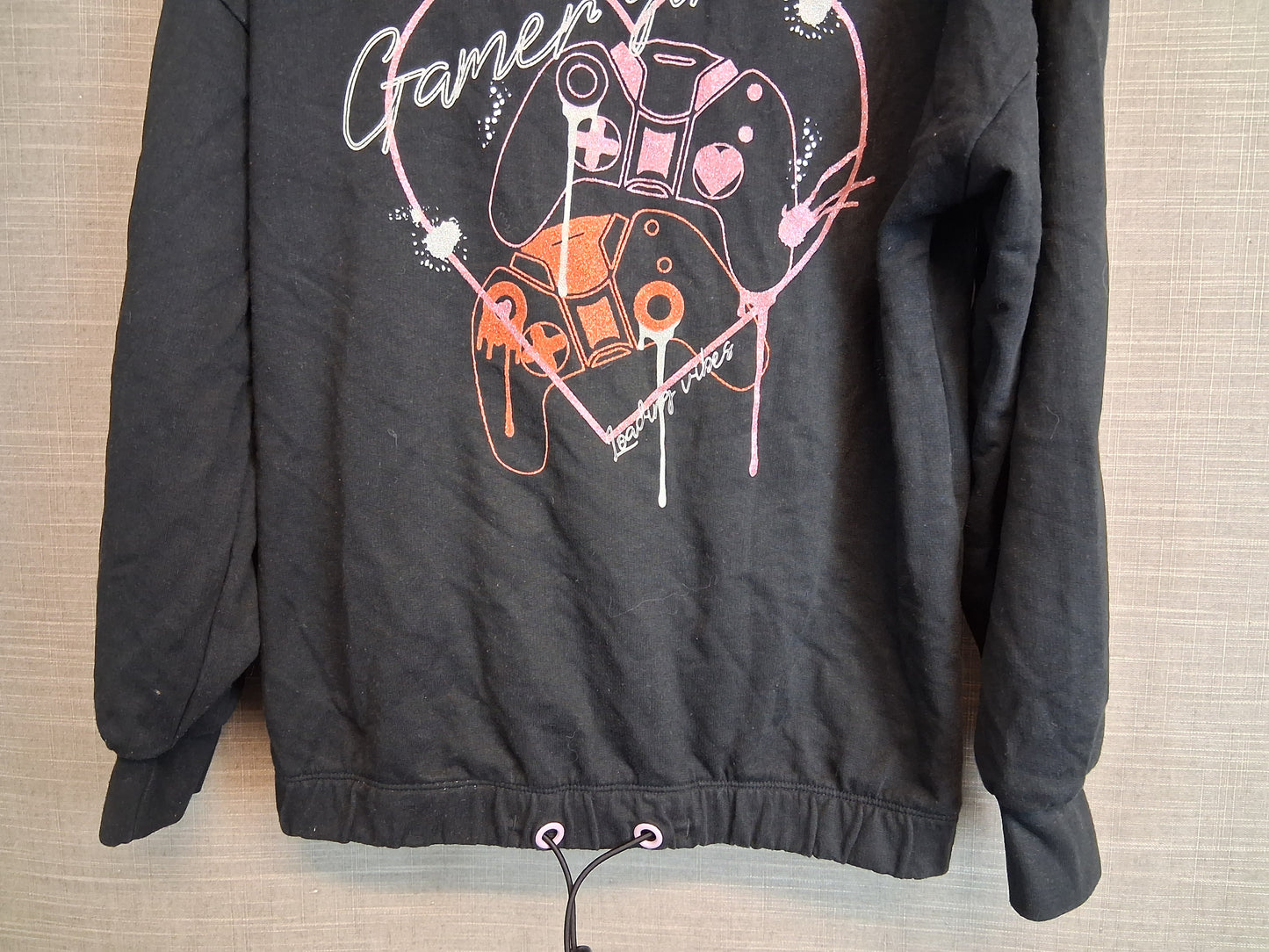 V by Very Girls Gaming Theme Black Hoodie Age 10-11 Years