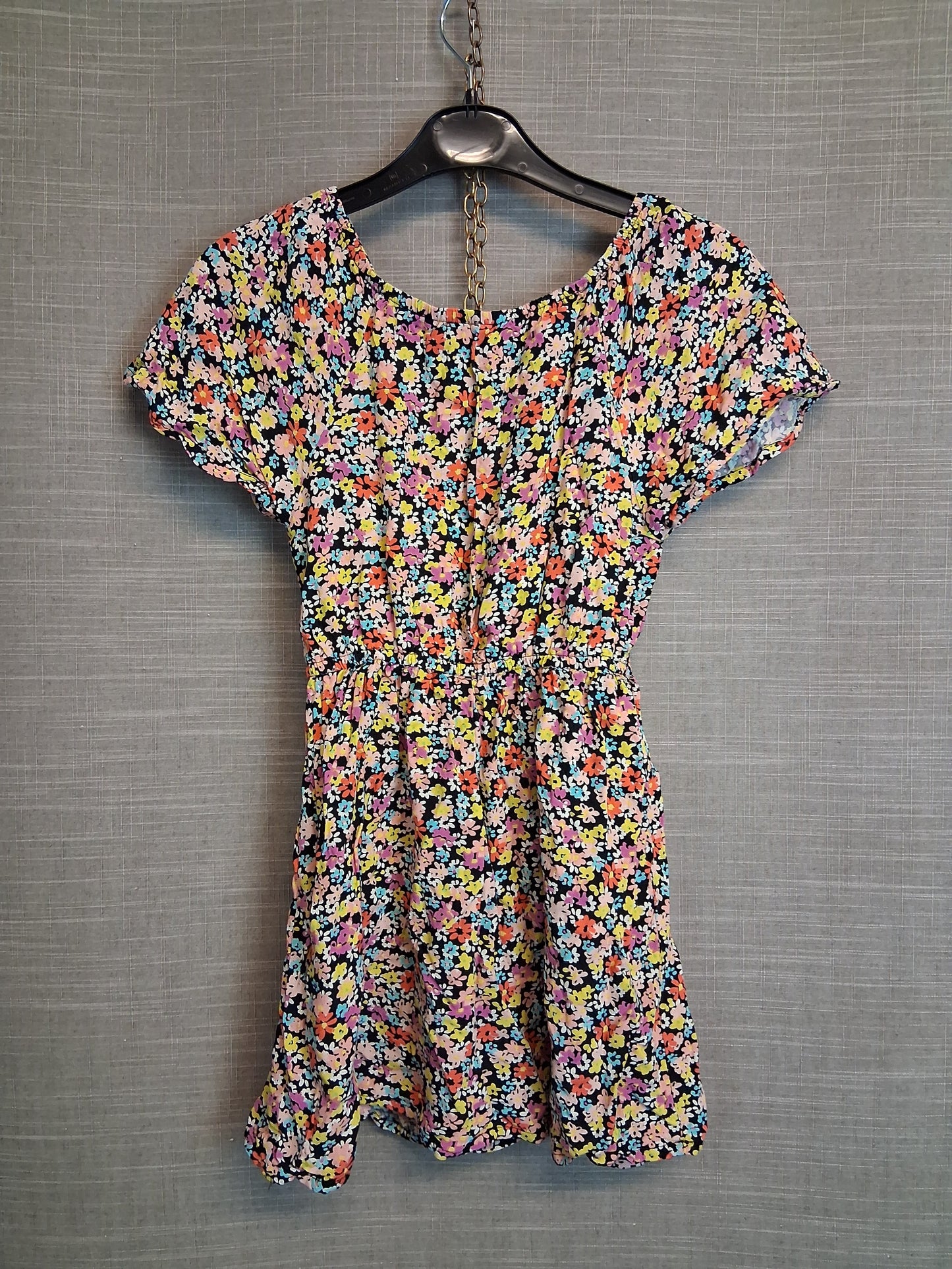 Primark Girls Multicolour Floral Off the Shoulder Dress Age 7-8 Years