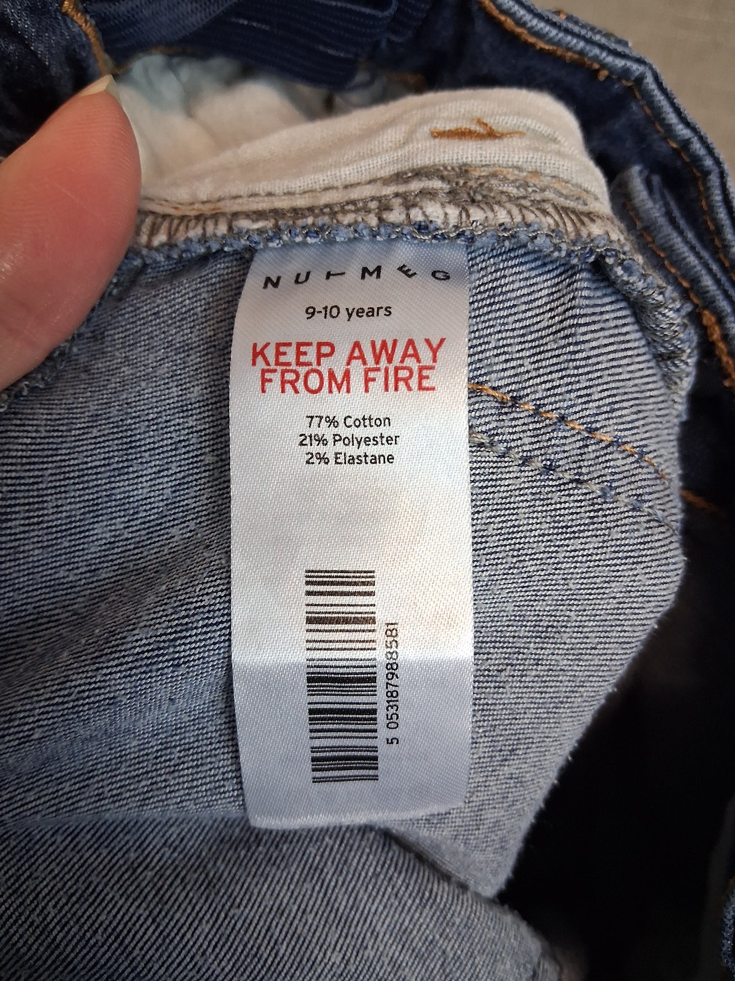 Nutmeg Boys Blue Denim Skinny Jeans Age 9-10 Years