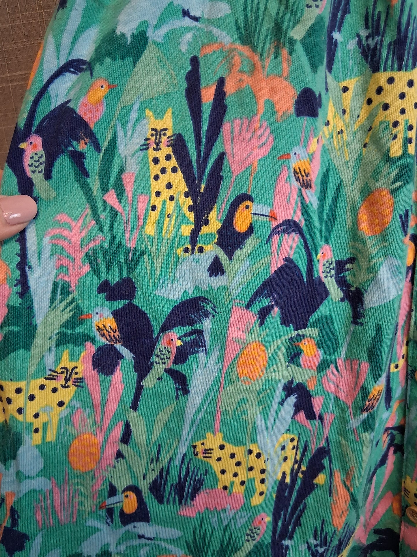 TU Girls Short Sleeve T-Shirt Dress Age 6-7 Years Tropical Theme