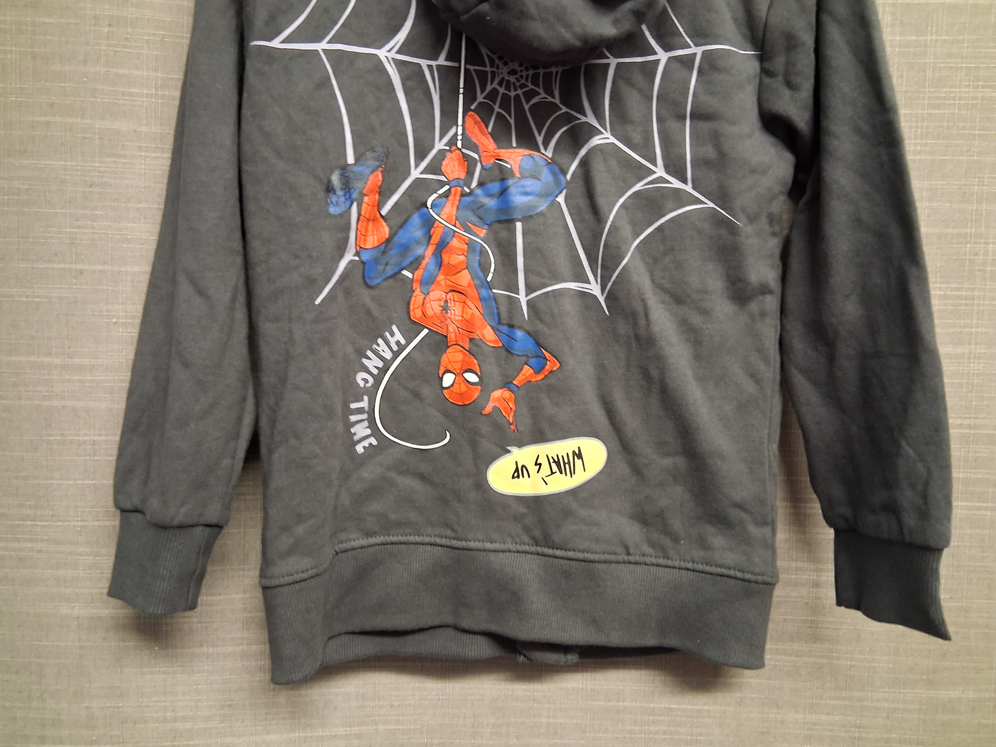 Marvel Spiderman Boys Full Zip Hoodie Grey Age 6-7 Years