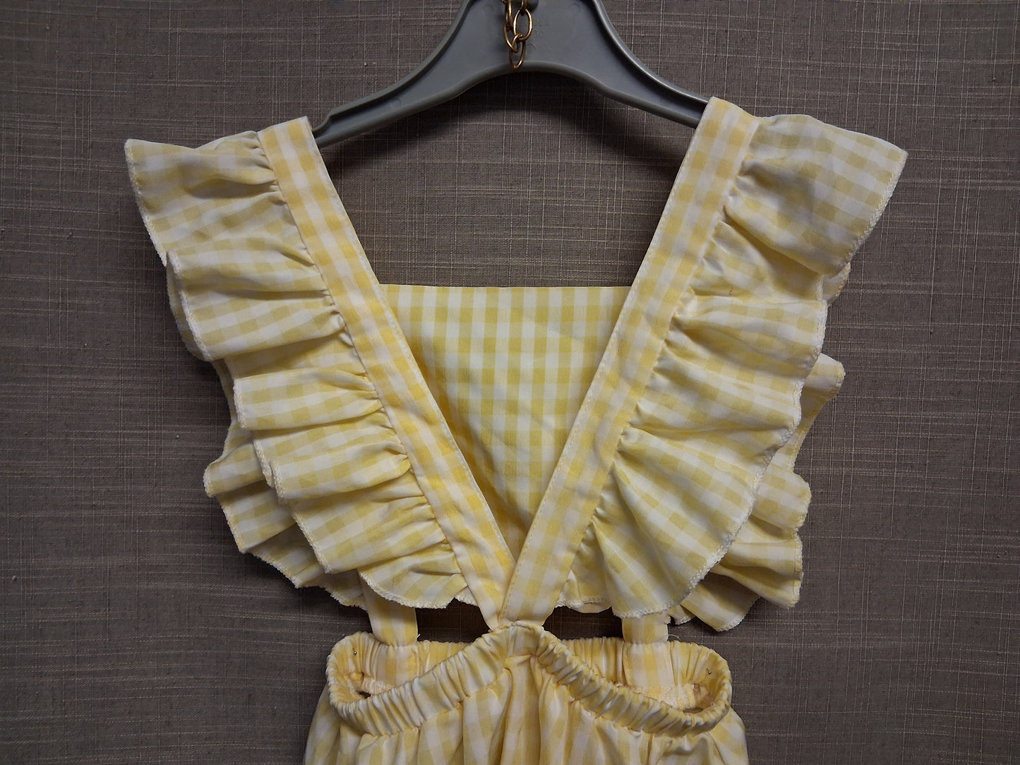 Shein Girls Yellow Check Pinafore Dress Age 6 Years