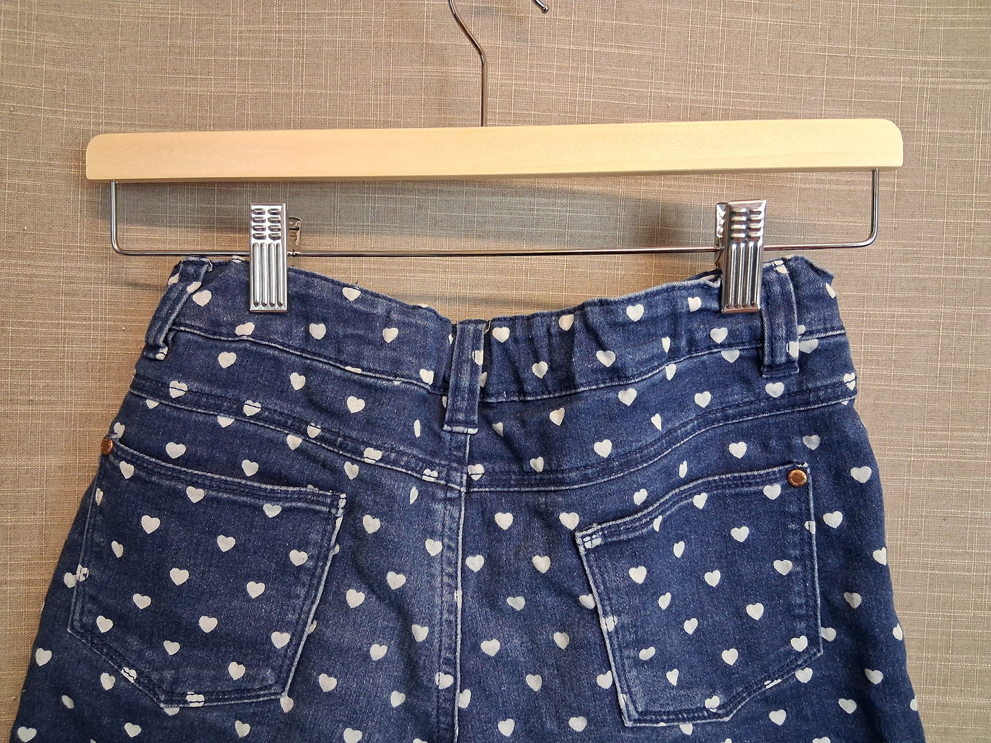 Primark Girls Blue Spotty Denim Shorts Age 12-13 Years