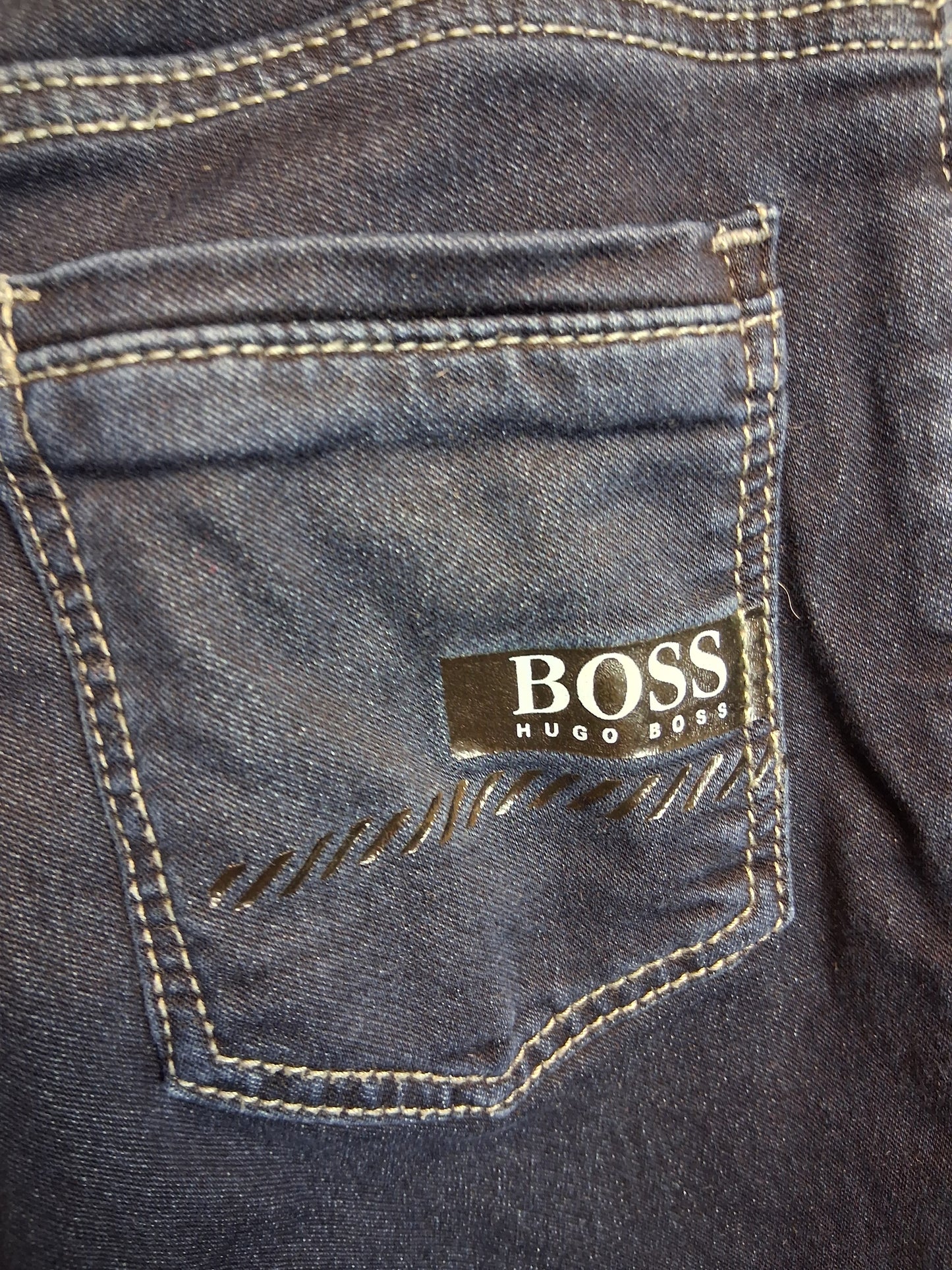 Hugo Boss Boys Skinny Jeans Darkwash Blue Adjustable Waist Age 6 Years