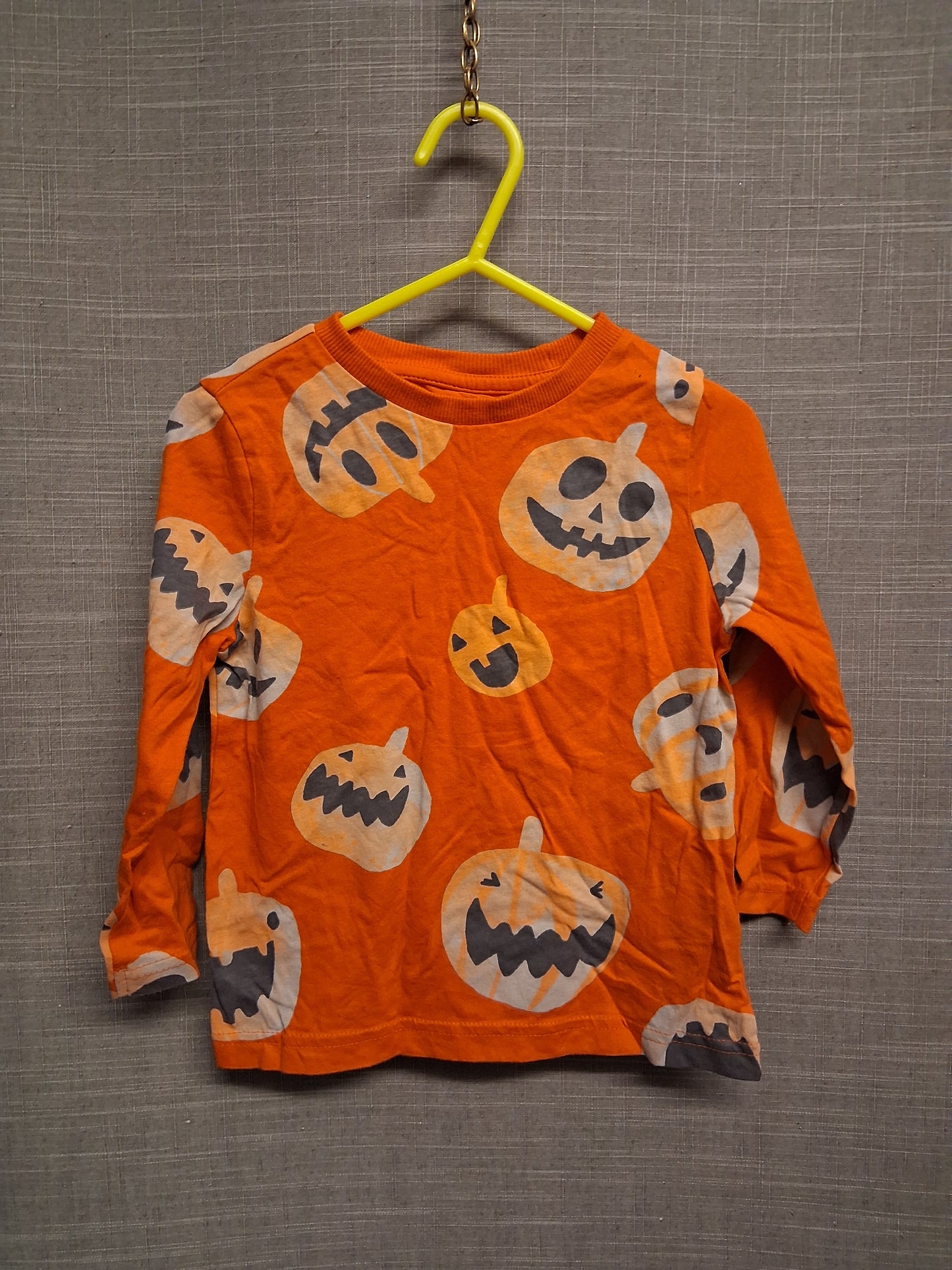 F&F Boys Halloween Orange Pumpkin Long Sleeve T-Shirt Age 18-24 Months