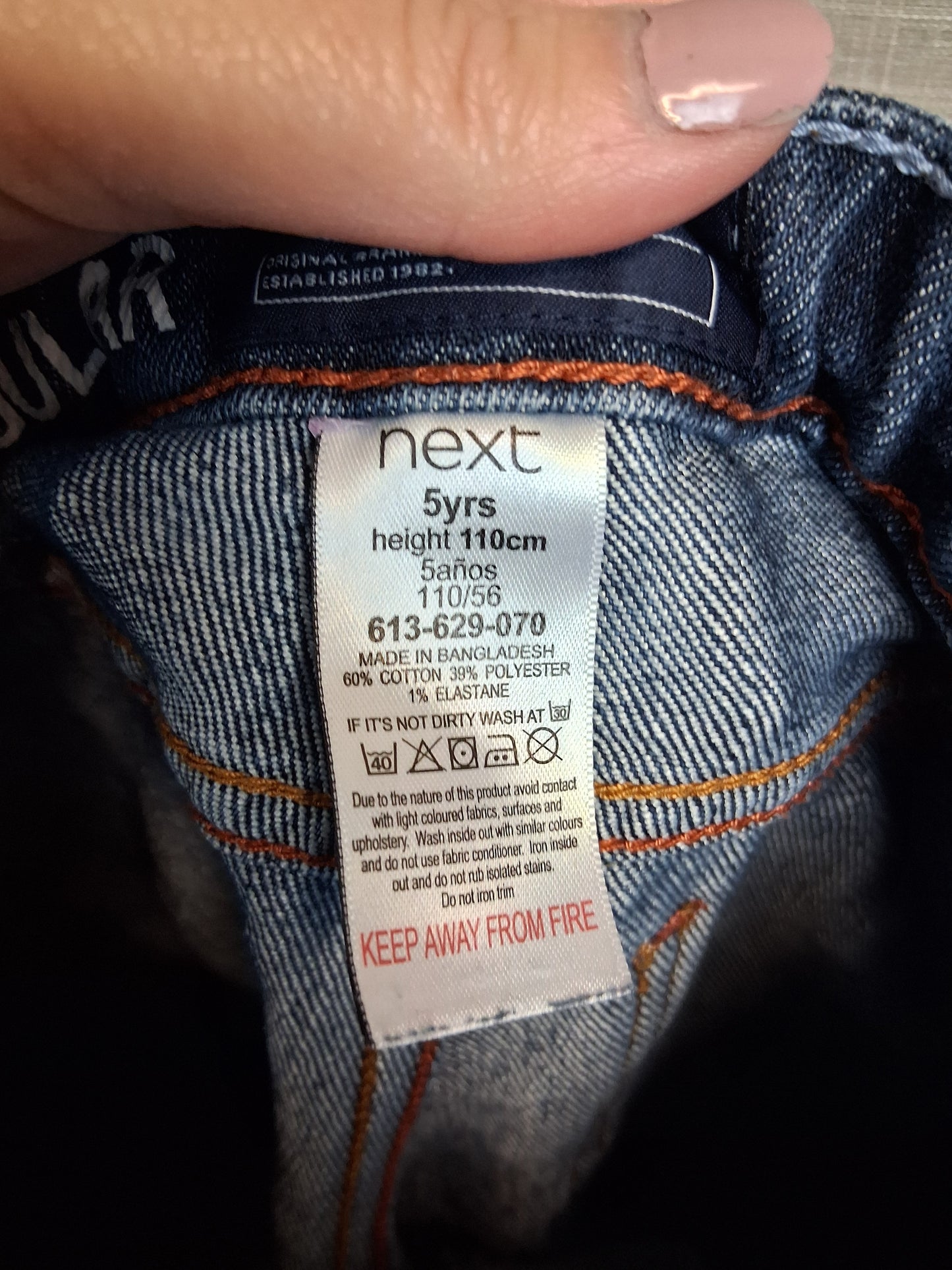 Next Boys Straight Leg Denim Jeans Blue Age 5 Years