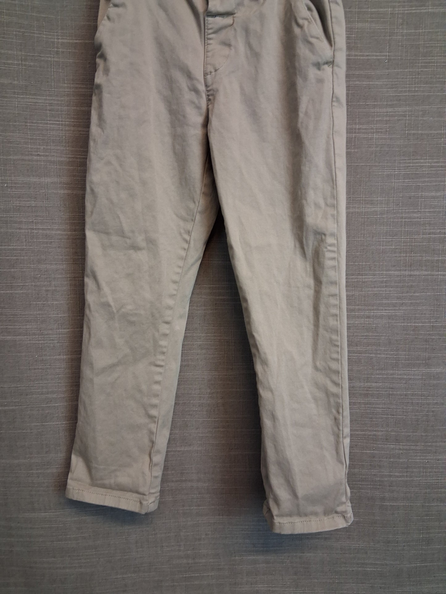 Next Boys Beige Chino Trousers Age 4-5 Years Adjustable Waist
