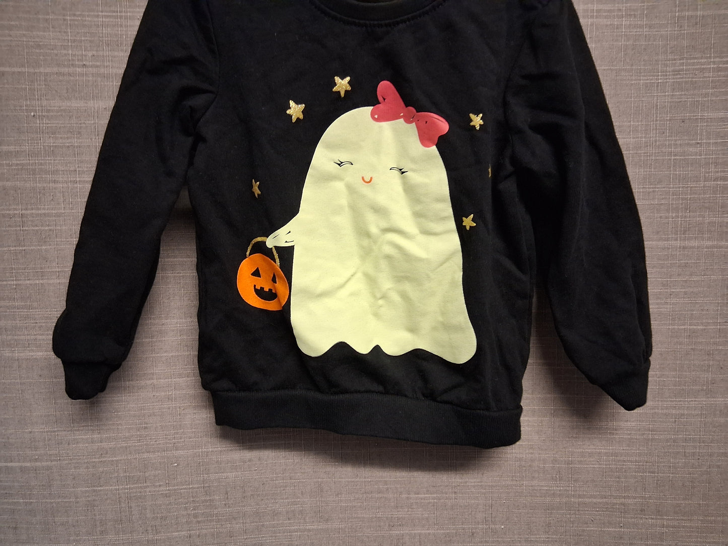 So Cute Girls Halloween Black Ghost Sweater Age 2-3 Years