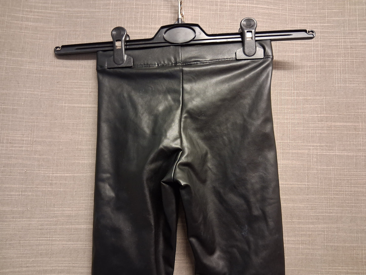 H&M Black Faux Leather Trousers Jeggings Age 6-7 Years New
