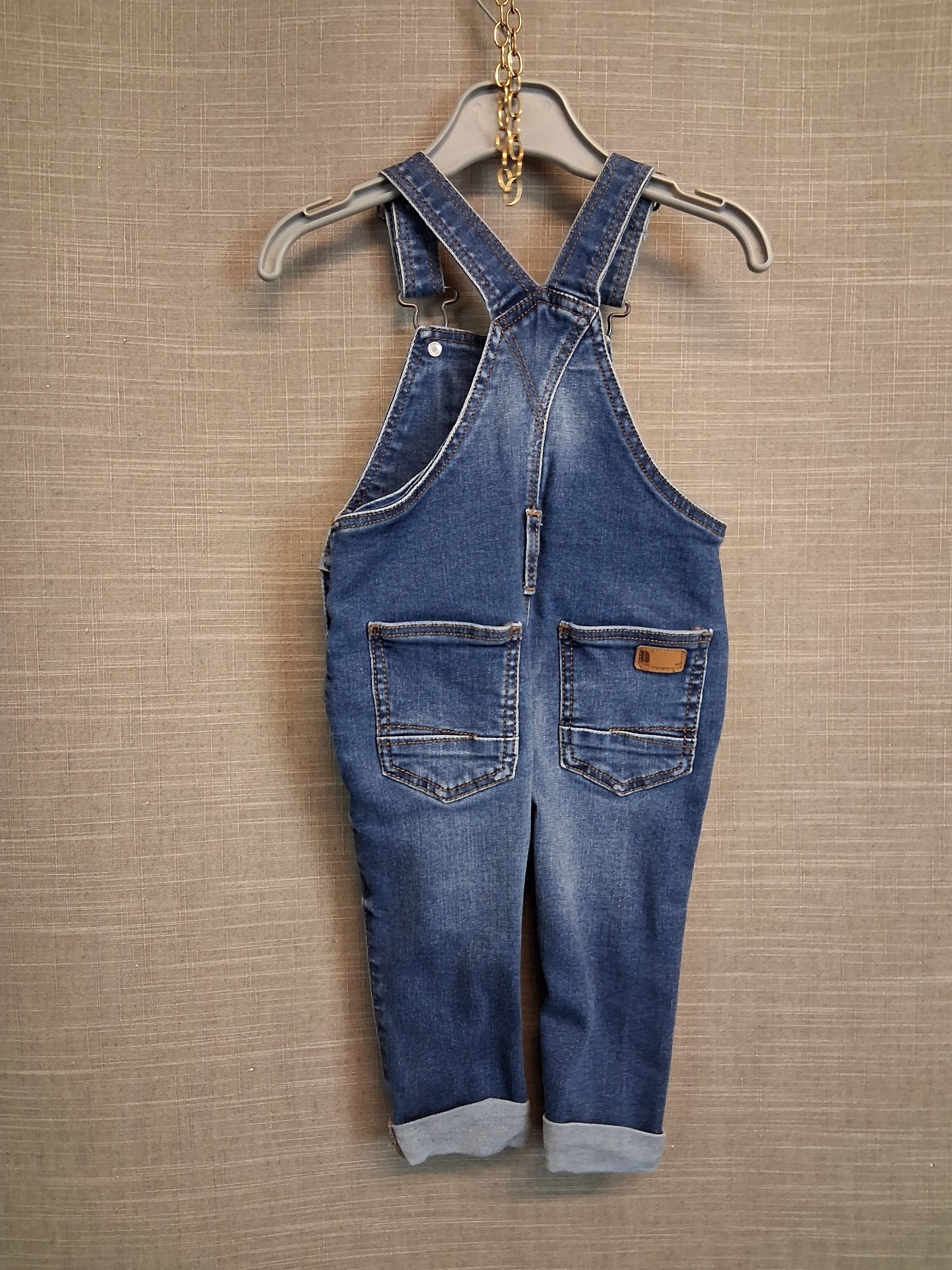 Next Boys Blue Denim Dungarees Age 9-12 Months