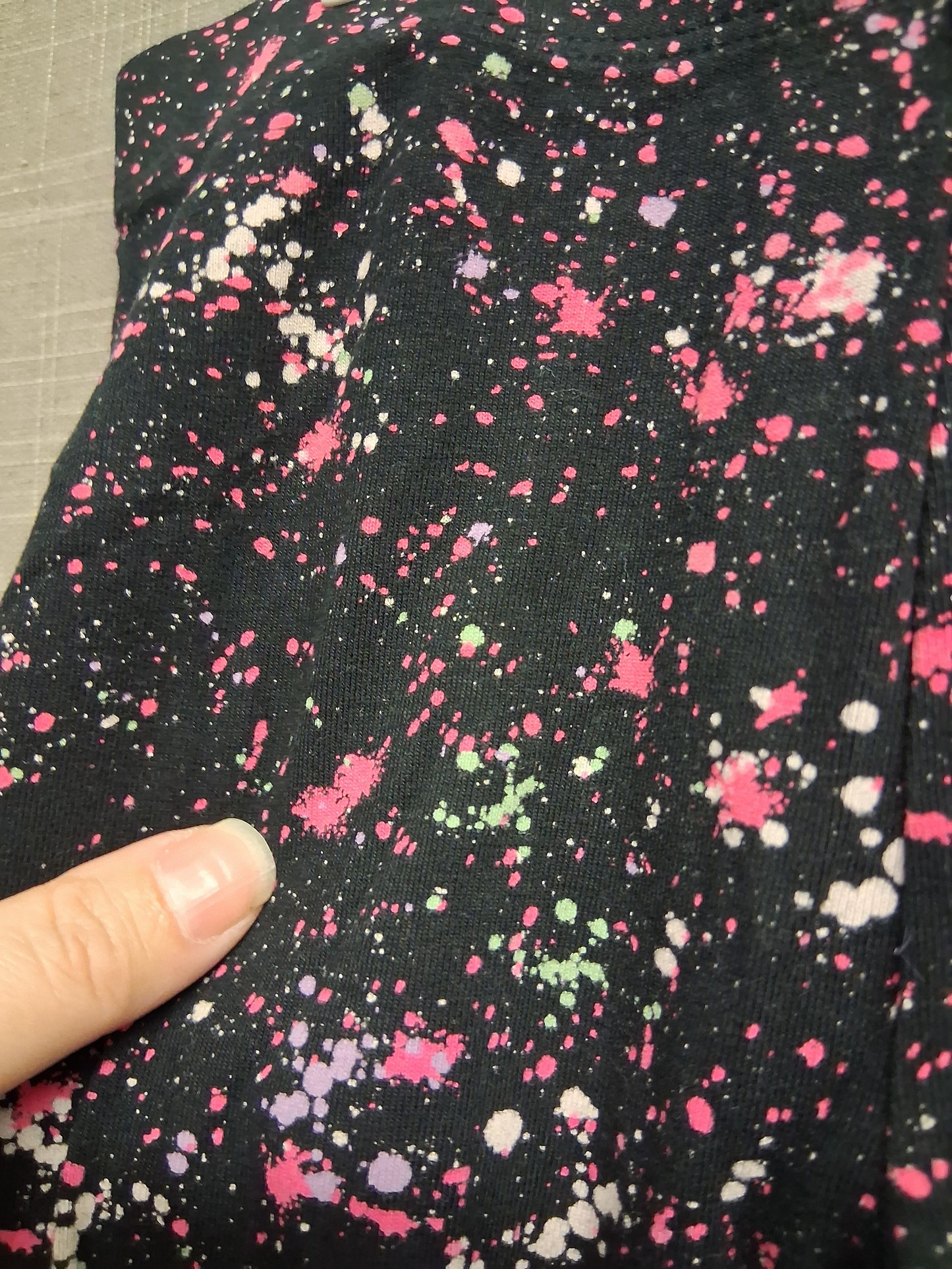 Next Girls Black Paint Splatter Leggings Age 7 years