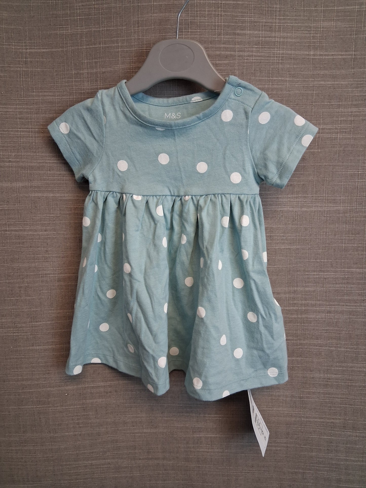 Marks and Spencer Girls Green Spotty Jersey Age 0-3 Months New