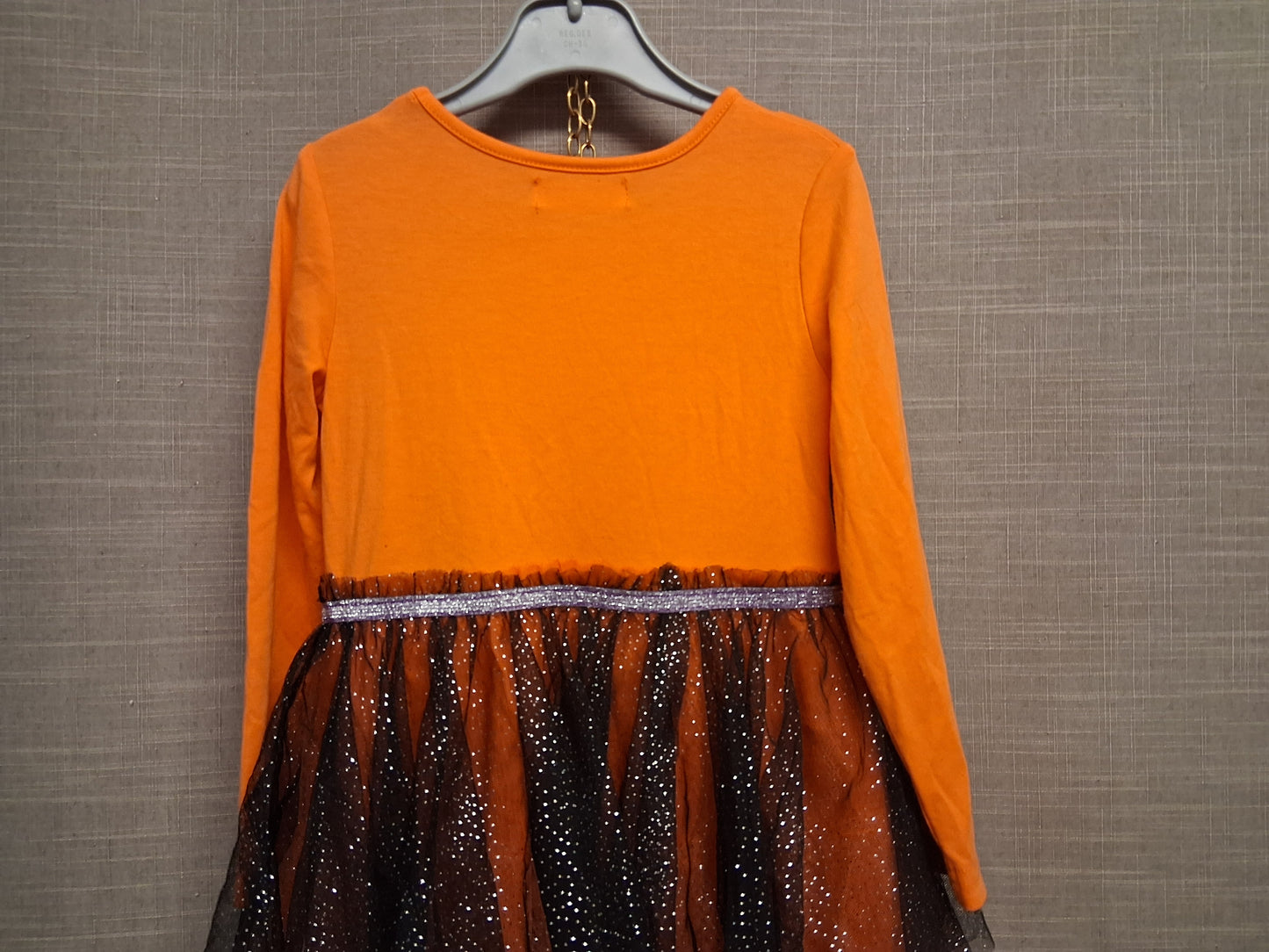 Primark Halloween Pumpkin Orange Multicolour Long Sleeve Dress Age 5-6 Years