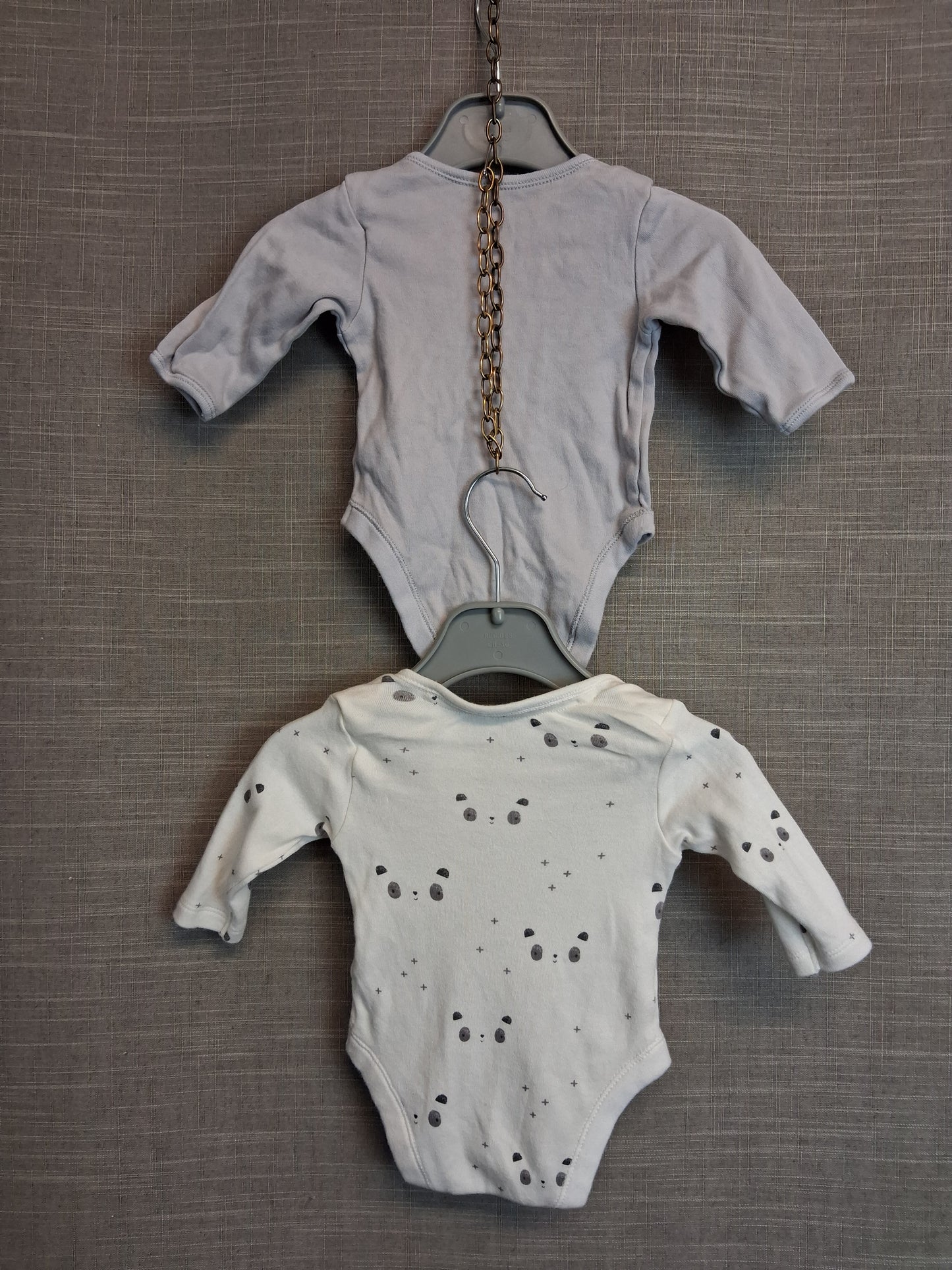 George Boys Long Sleeve Bodysuits X2 Age Tiny Baby