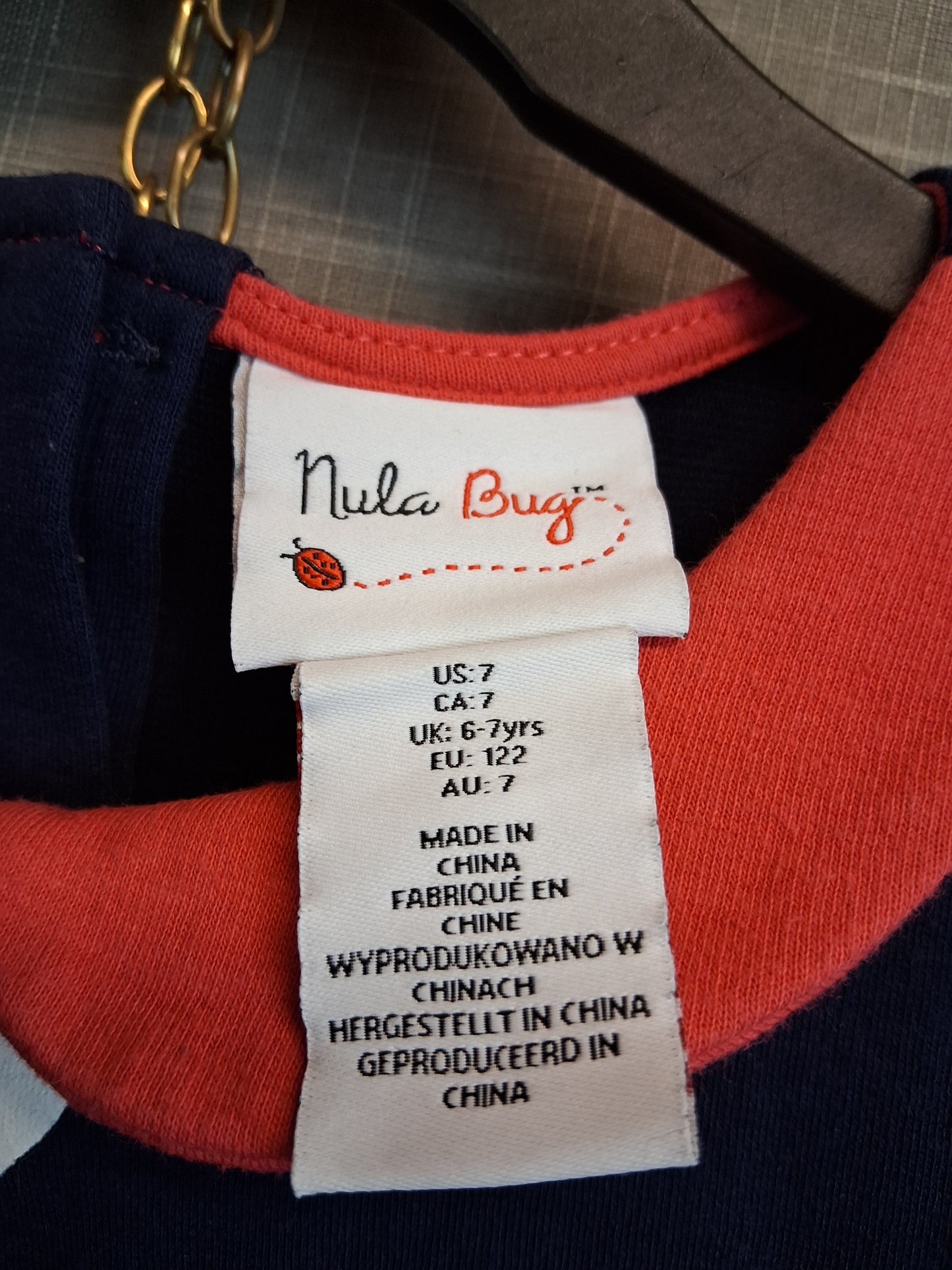 Nula Bug Girls Long Sleeve Love Heart Dress Age 6-7 Years Navy
