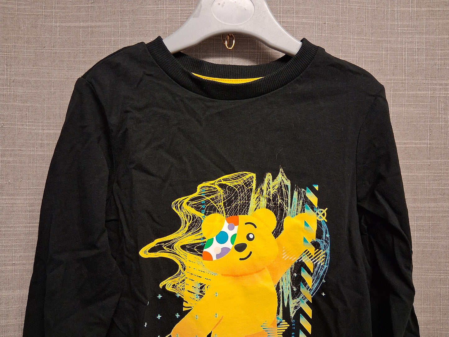 George Boys Black "Pudsey" Children In Need Long Sleeve T-Shirt Age 3-4 Years