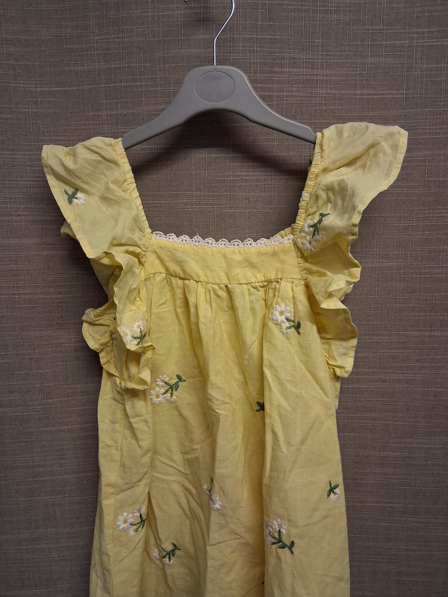 Next Girls Yellow Summer Sleeveless Floral Embroidered Age 5-6 Years