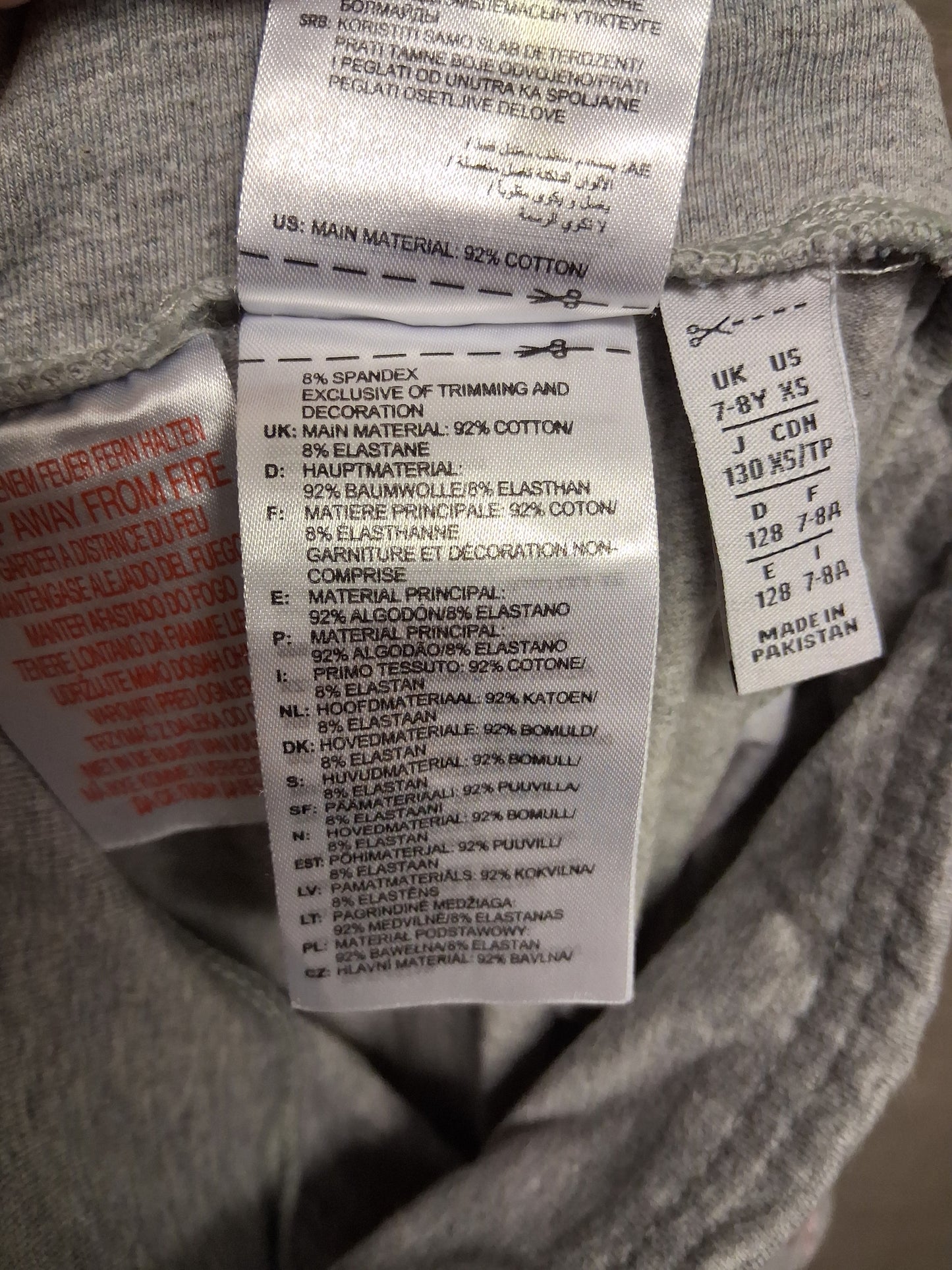 Adidas Girls Grey Leggings Age 7-8 Years