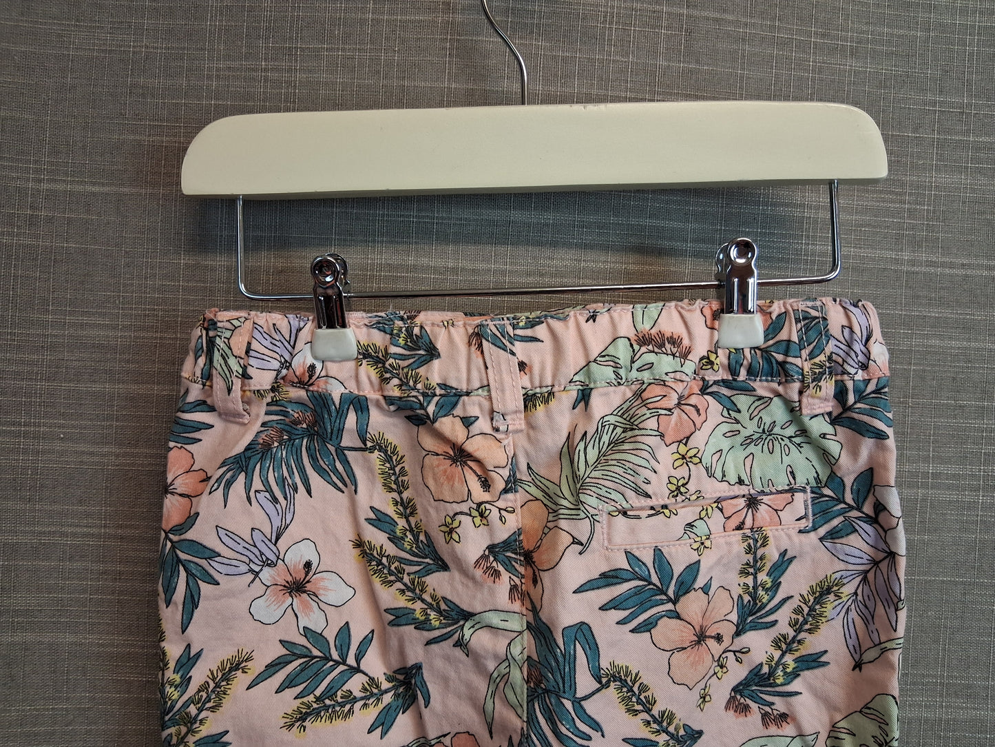 Primark Girls Floral Pink Shorts Age 12-18 Months Adjustable Waist