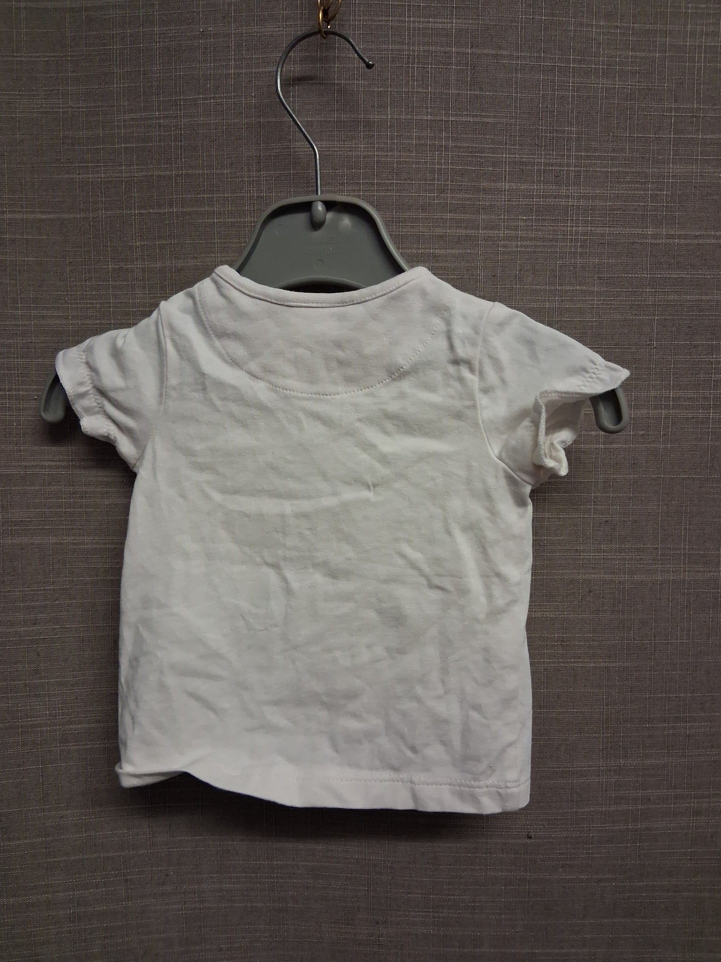 Next Girls White Bunny T-Shirt Short Sleeve Age Up to 1 Month