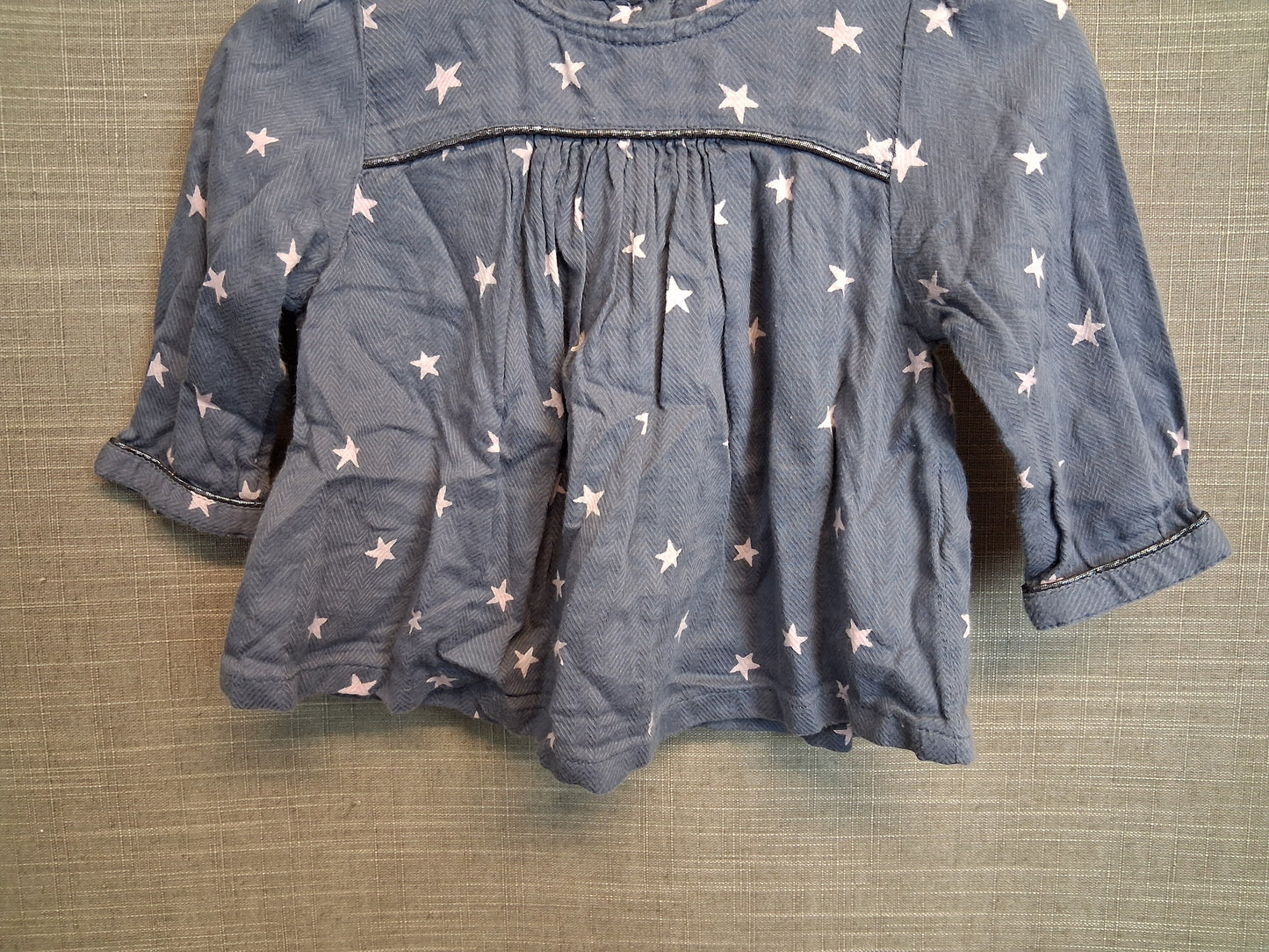 Next Girls Blue Star Print Blouse Age 3-6 Months