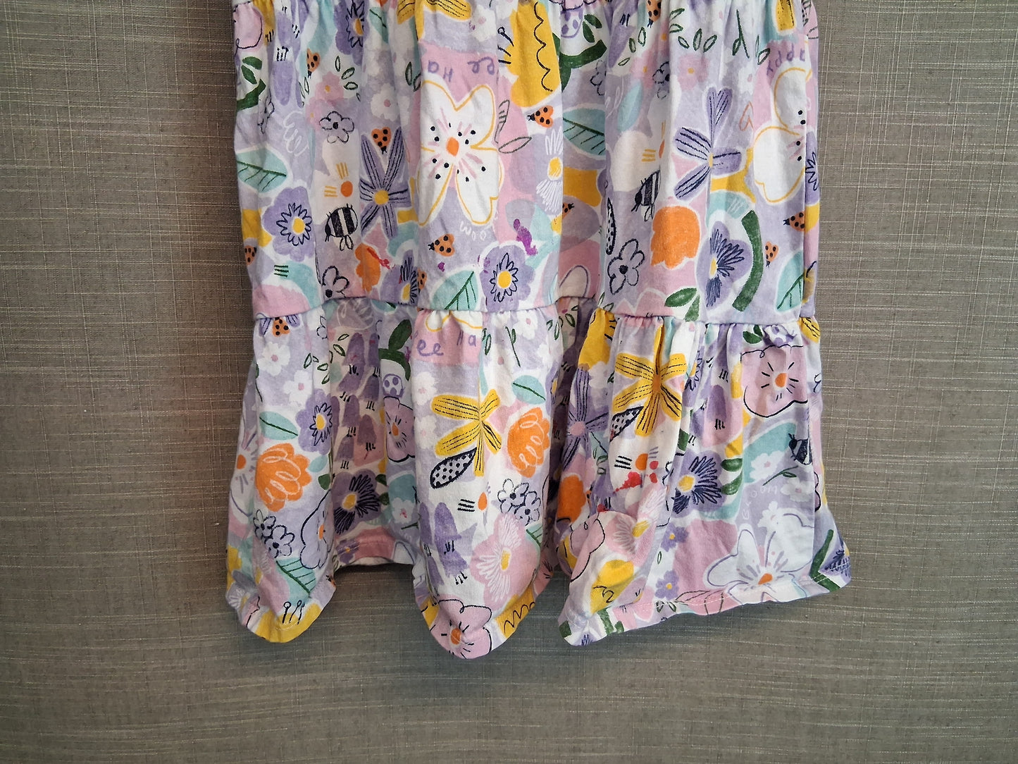 Girls Multicolour Floral Jersey Tiered Dress Short Sleeve Age 3 Years