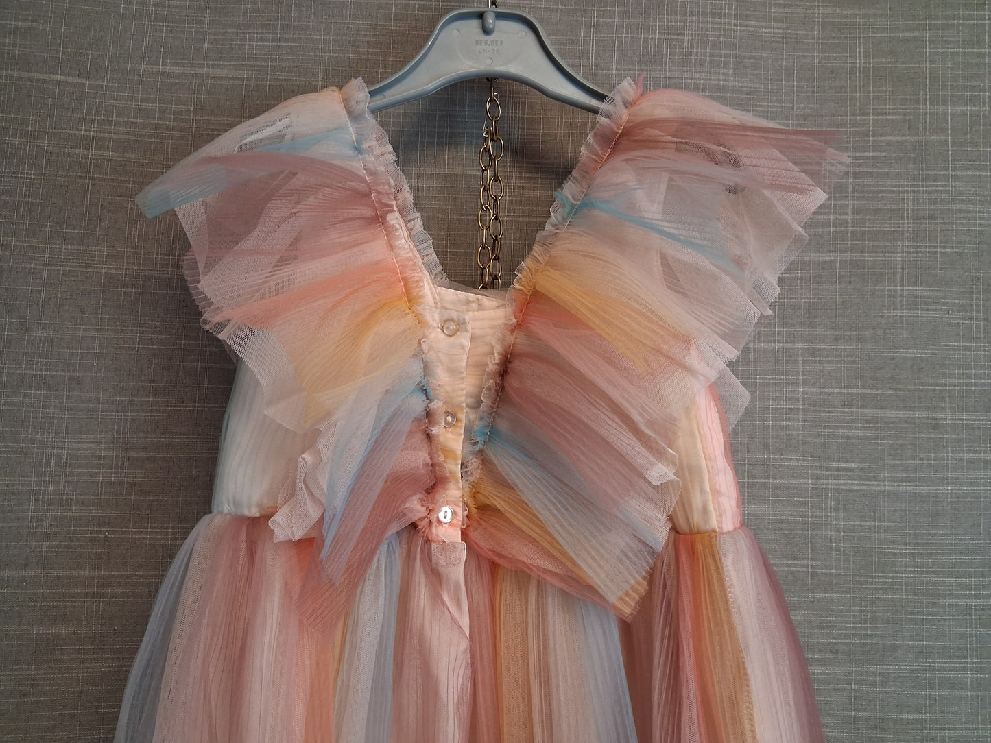 H&M Girls Party Dress Pastel Rainbow Age 7-8 Years