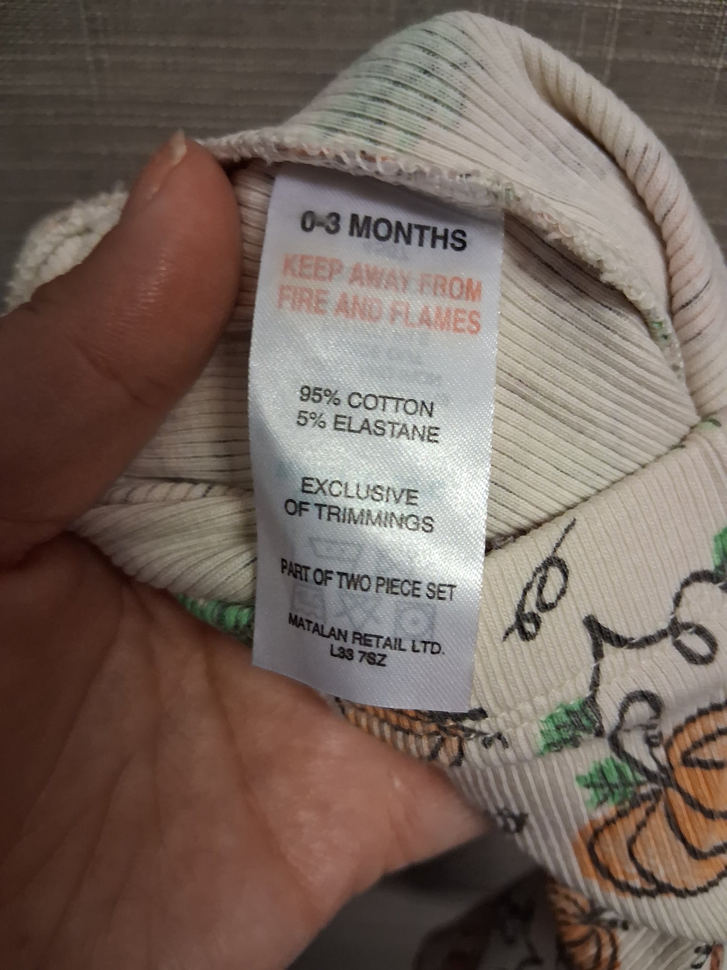 Matalan Girls Pumpkin Halloween Theme Leggings Age 0-3 Months